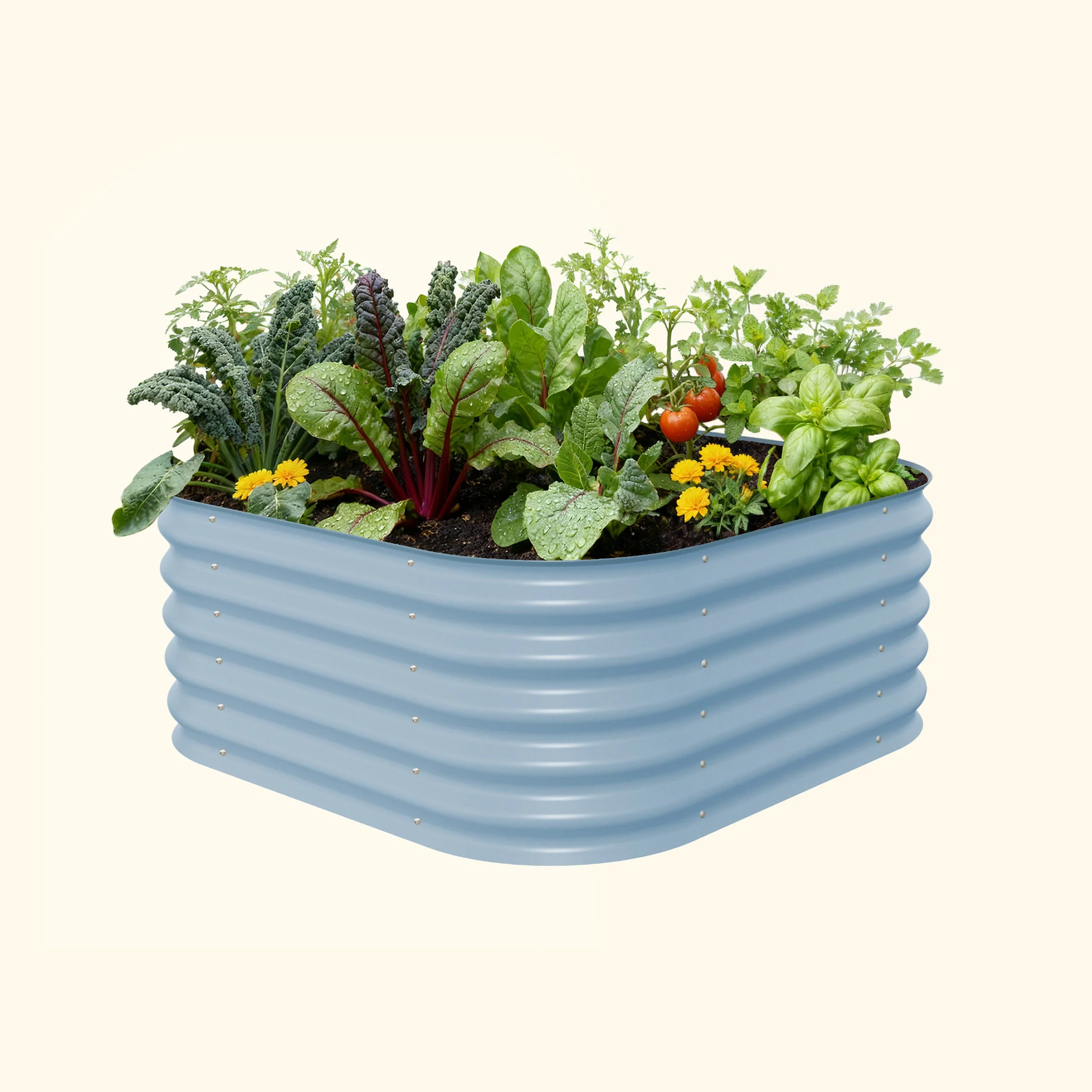 17" Tall 4 In 1 Small Modular Metal Raised Garden Bed Kit - Image 6