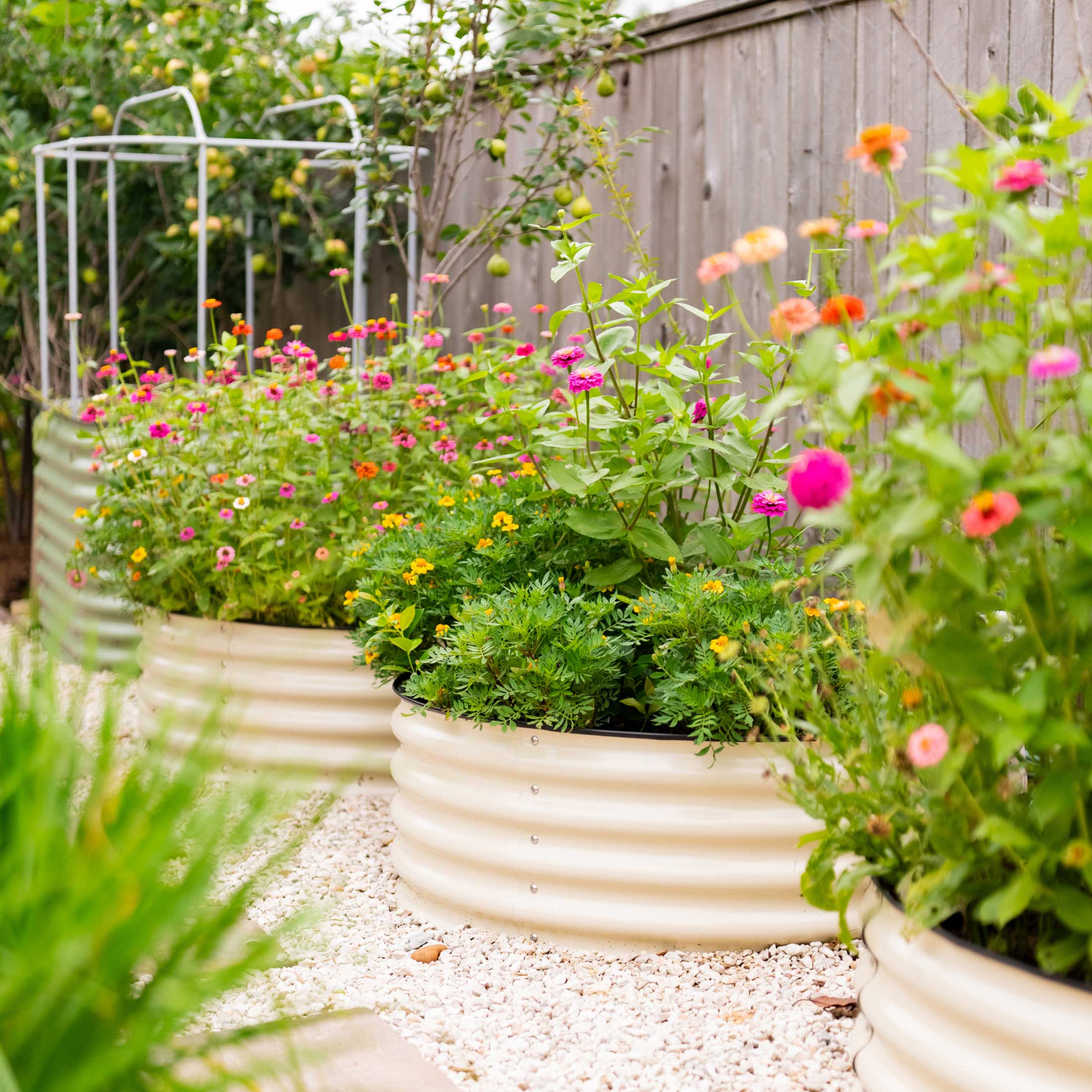 17" Tall 42" Wide Round Metal Raised Garden Bed Kit - Image 6