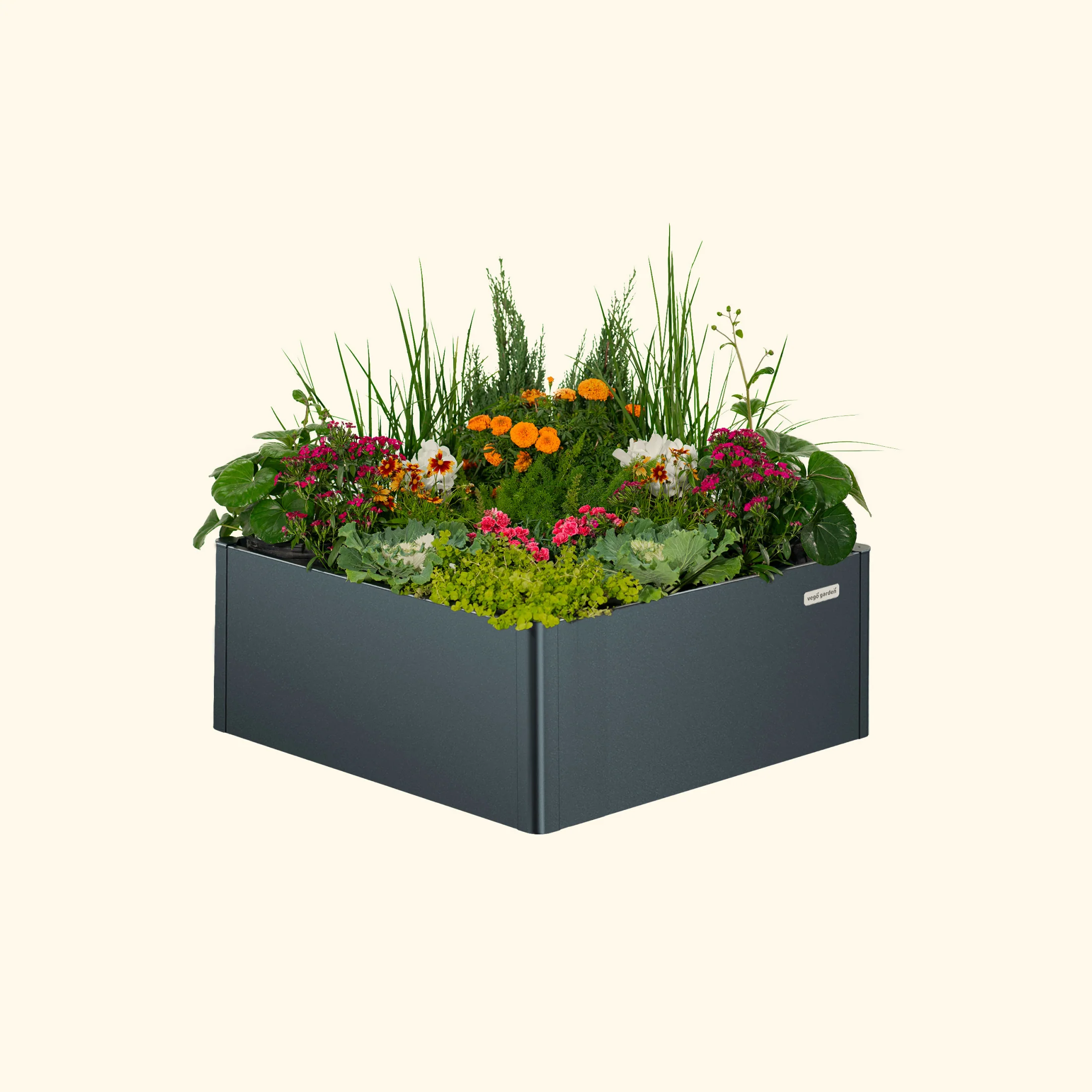 17" Tall Modern 42" x 42" Metal Raised Garden Bed - Image 3