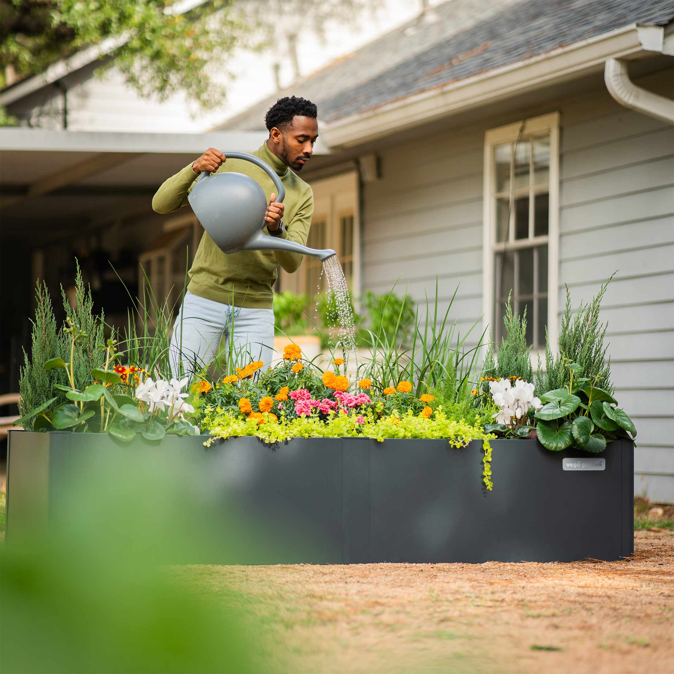 17" Tall Modern 42" x 83" Metal Raised Garden Bed - Image 9