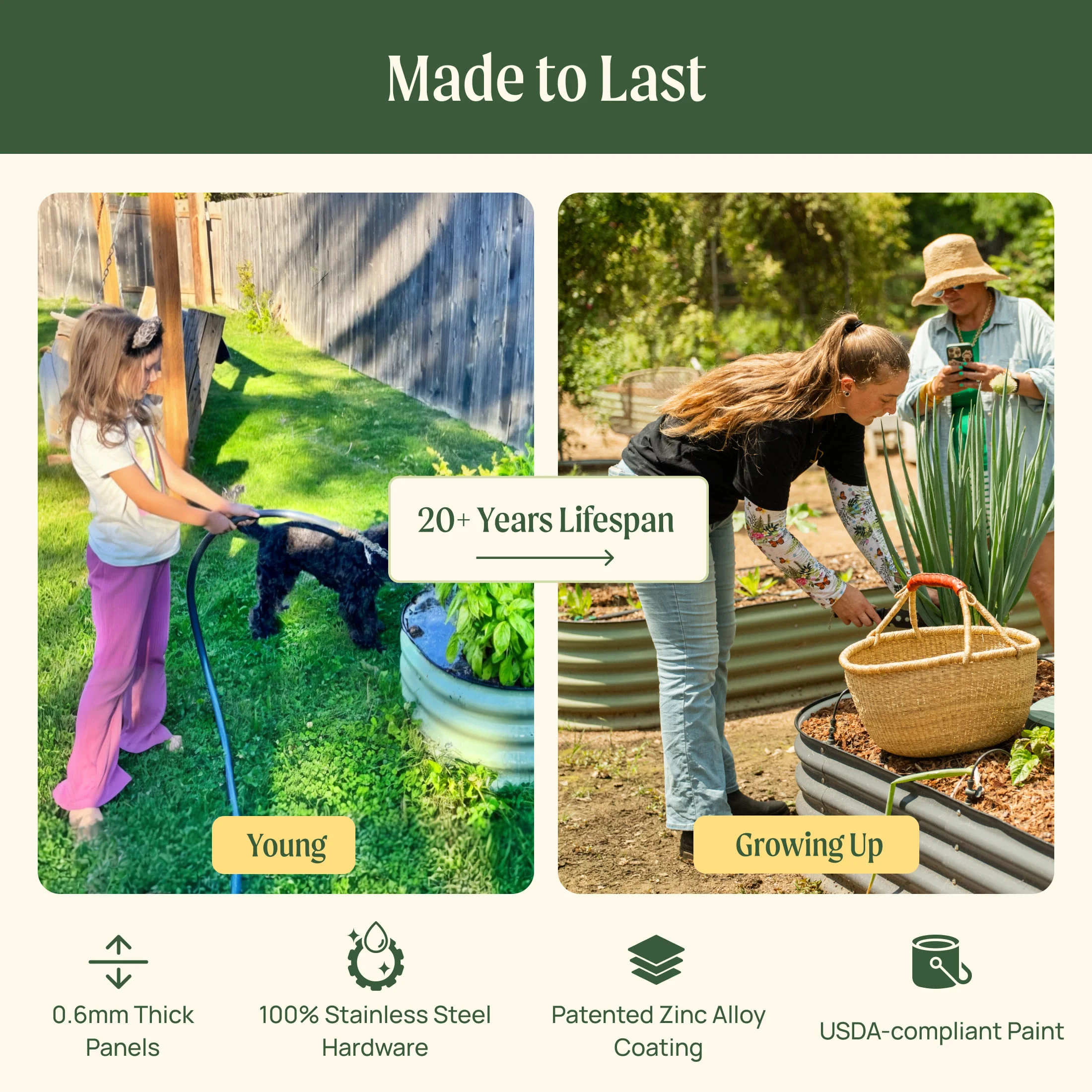17" Tall X In 1 Giant Modular Metal Raised Garden Bed Kit - Image 20