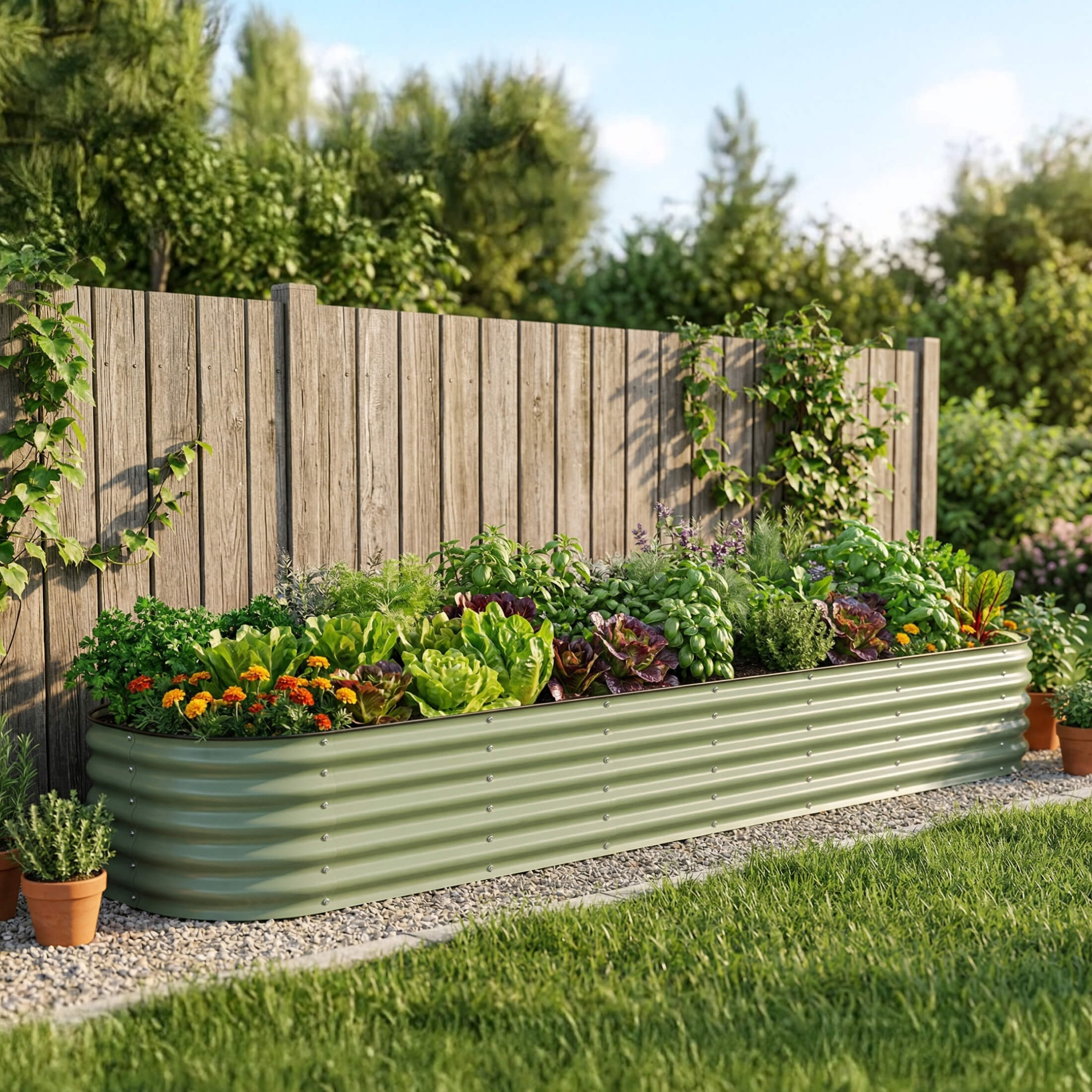 17" Tall X In 1 Giant Modular Metal Raised Garden Bed Kit - Image 7