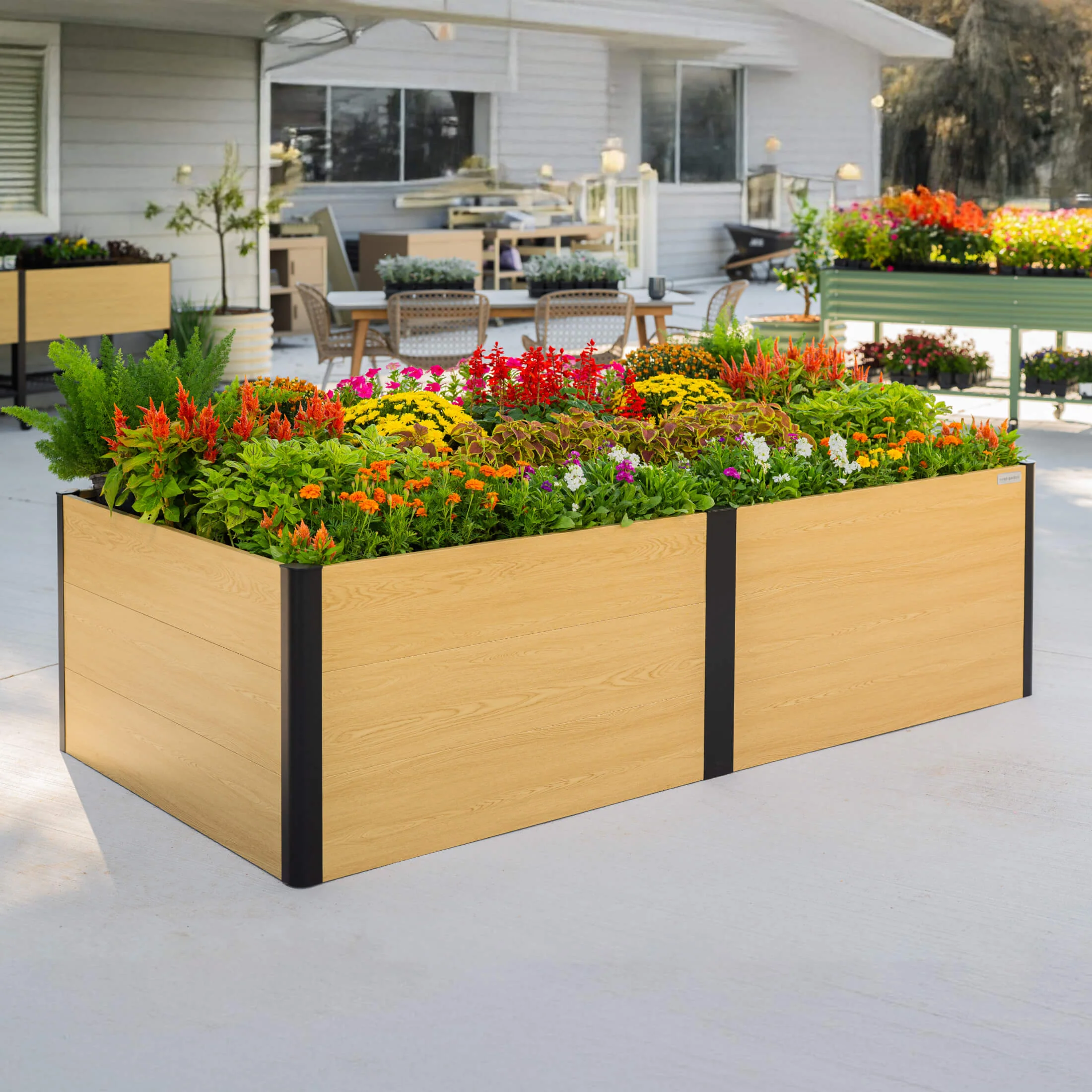 26" Tall Woodgrain 4' x 8' Metal Raised Garden Bed - Image 11