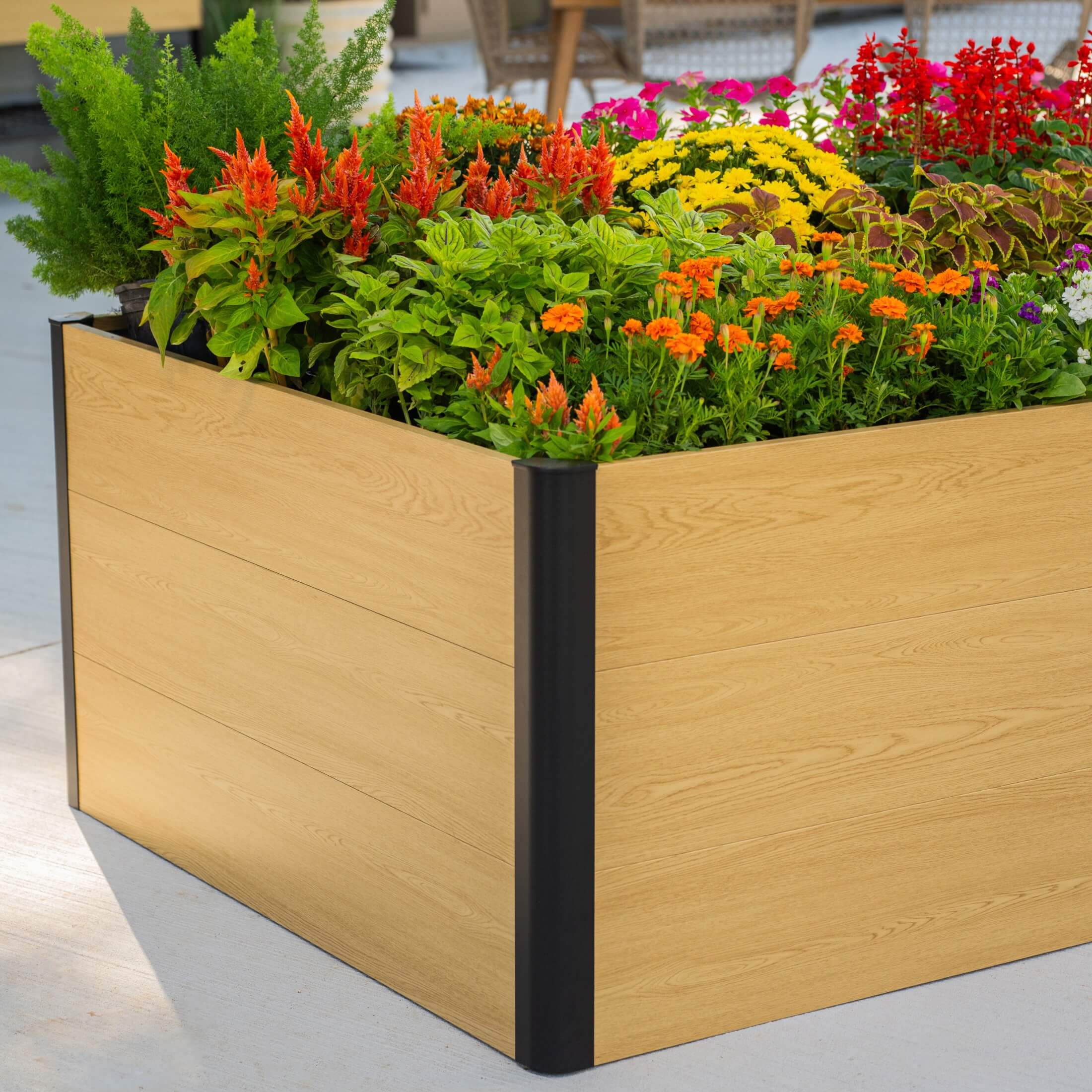 26" Tall Woodgrain 4' x 8' Metal Raised Garden Bed - Image 15