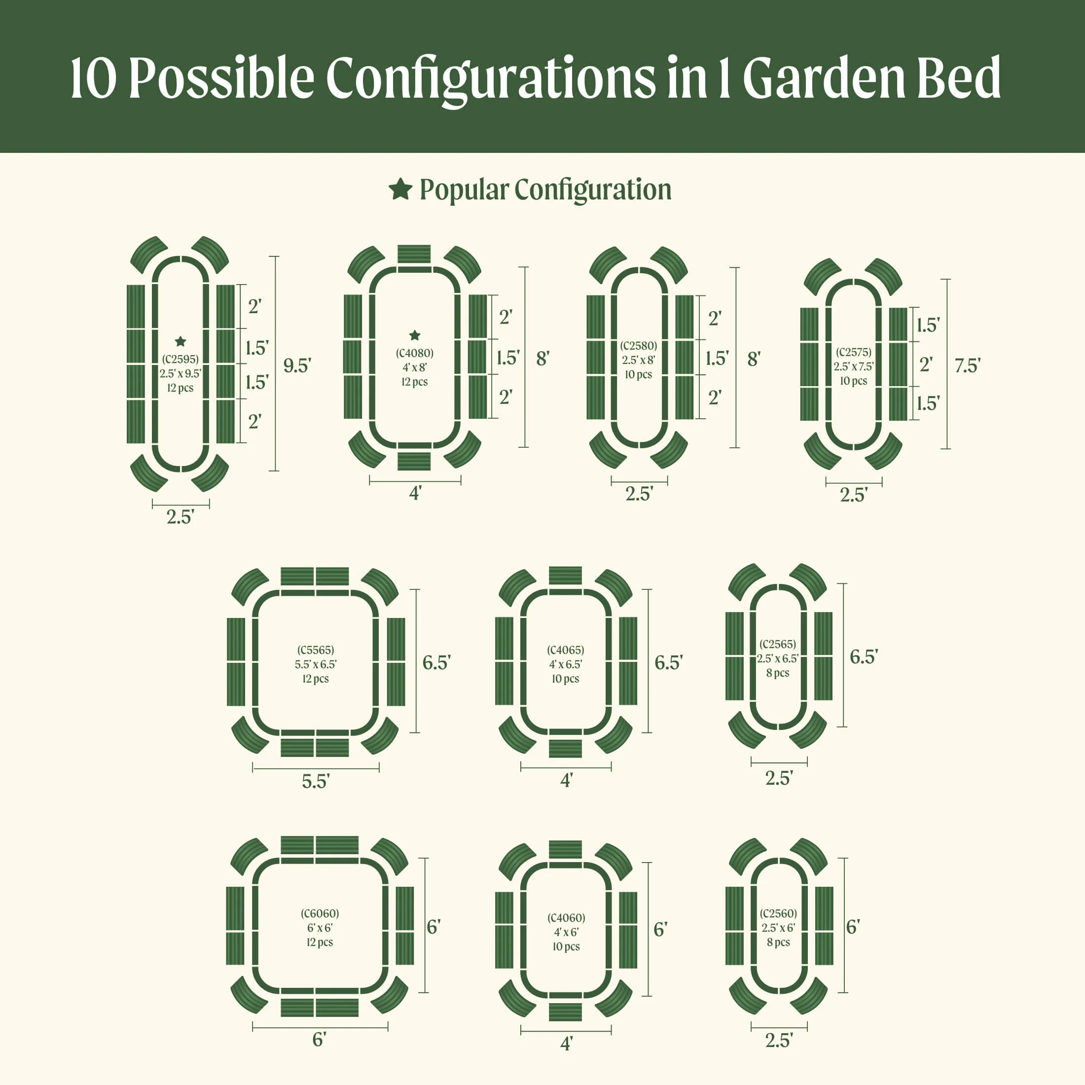 32" Extra Tall 10 In 1 Jumbo Modular Metal Raised Garden Bed Kit - Image 13