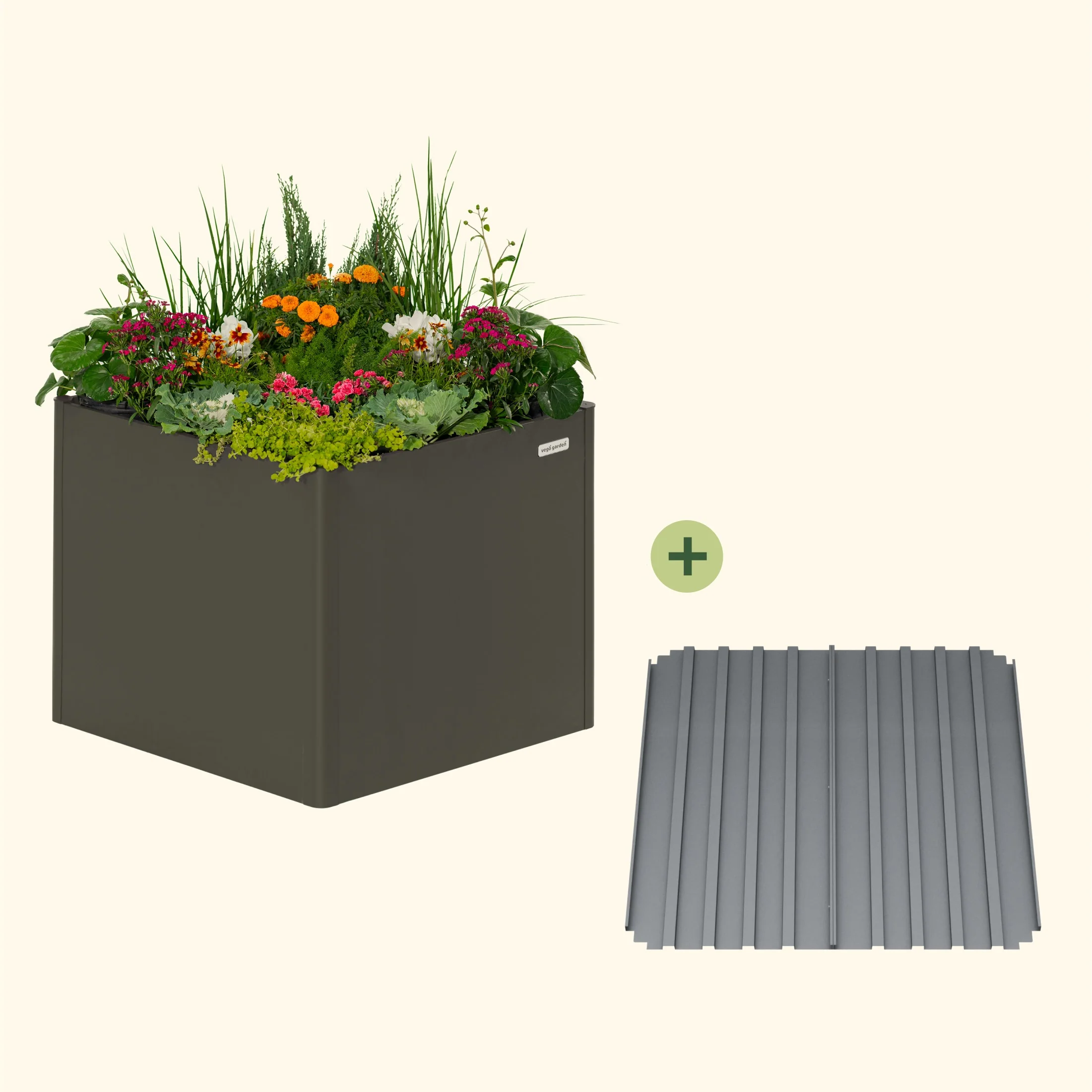 32" Extra Tall Modern 42" x 42" Metal Raised Garden Bed - With Intermediate Floor - Image 3