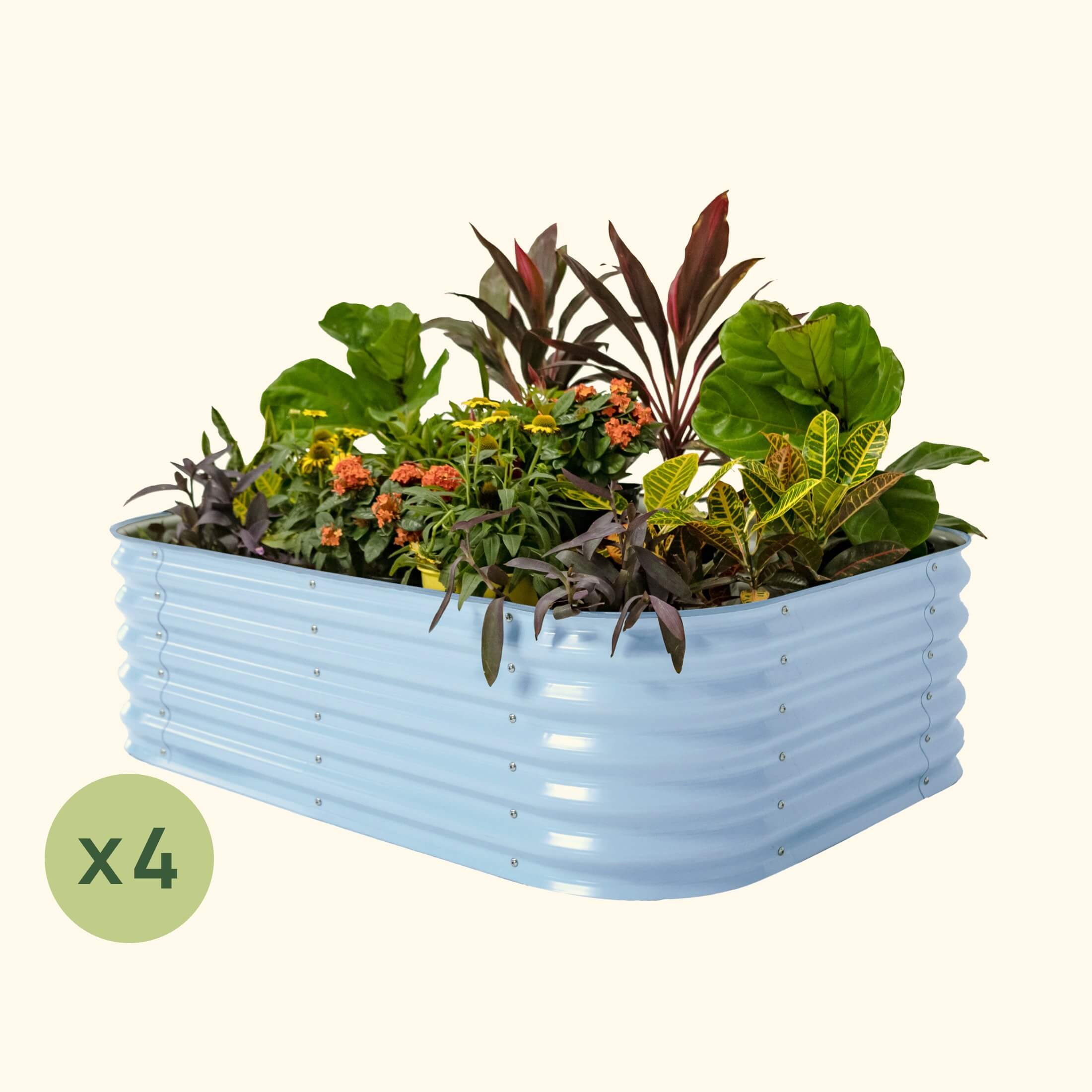 4-Pack 17" Tall 6 In 1 Medium Modular Metal Raised Garden Bed Kit - Image 5