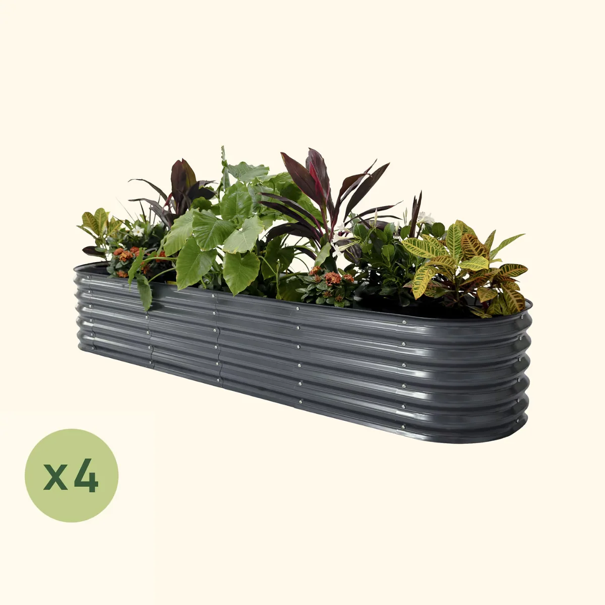 4-Pack 17" Tall 9 In 1 Large Modular Metal Raised Garden Bed Kit - Image 6
