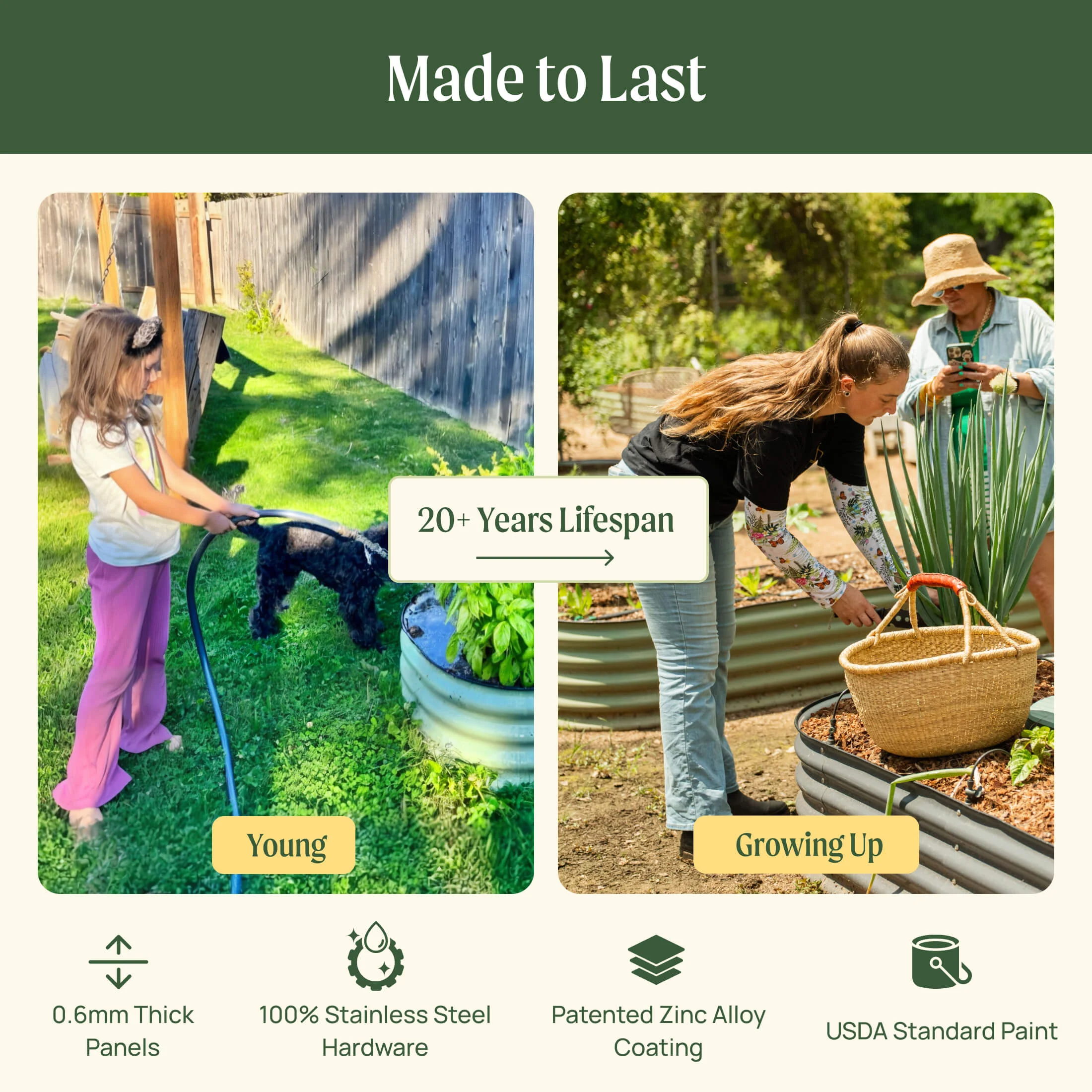 32" Extra Tall 10 In 1 Jumbo Modular Metal Raised Garden Bed Kit - Image 11
