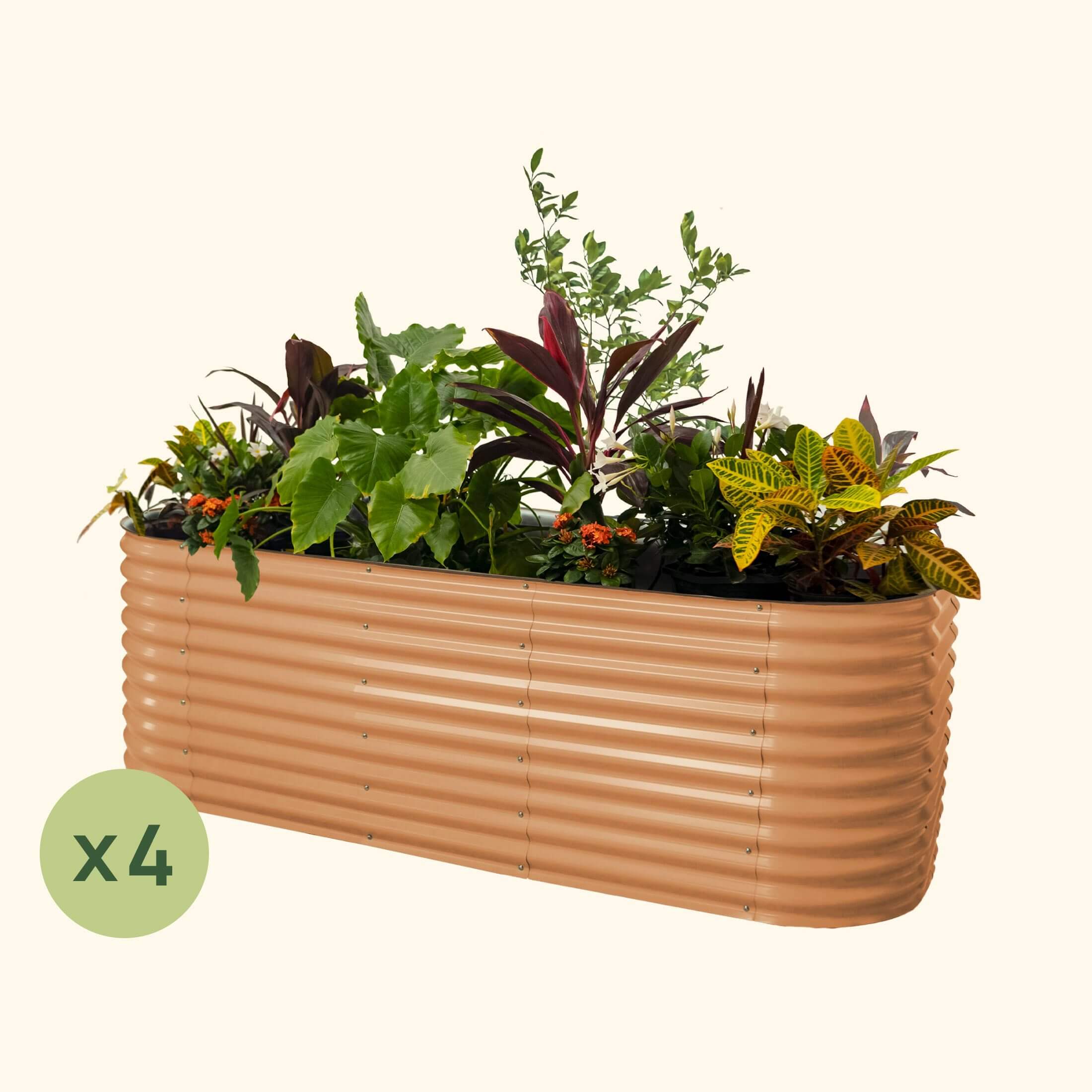 4-Pack 32" Extra Tall 10 In 1 Jumbo Modular Metal Raised Garden Bed Kit - Image 6
