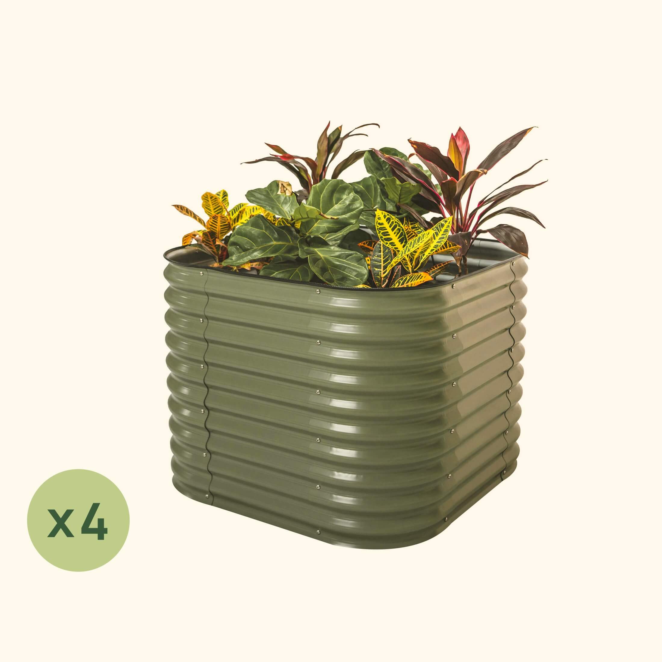 4-Pack 32" Extra Tall 4 In 1 Small Modular Metal Raised Garden Bed Kit - Image 9