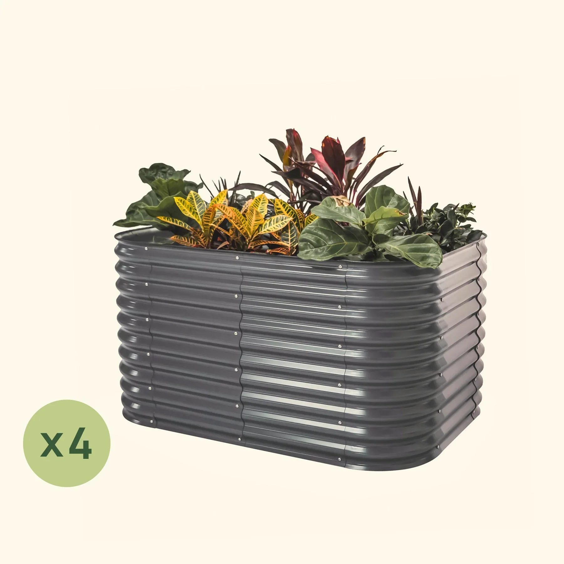 4-Pack 32" Extra Tall 6 In 1 Medium Modular Metal Raised Garden Bed Kit - Image 4