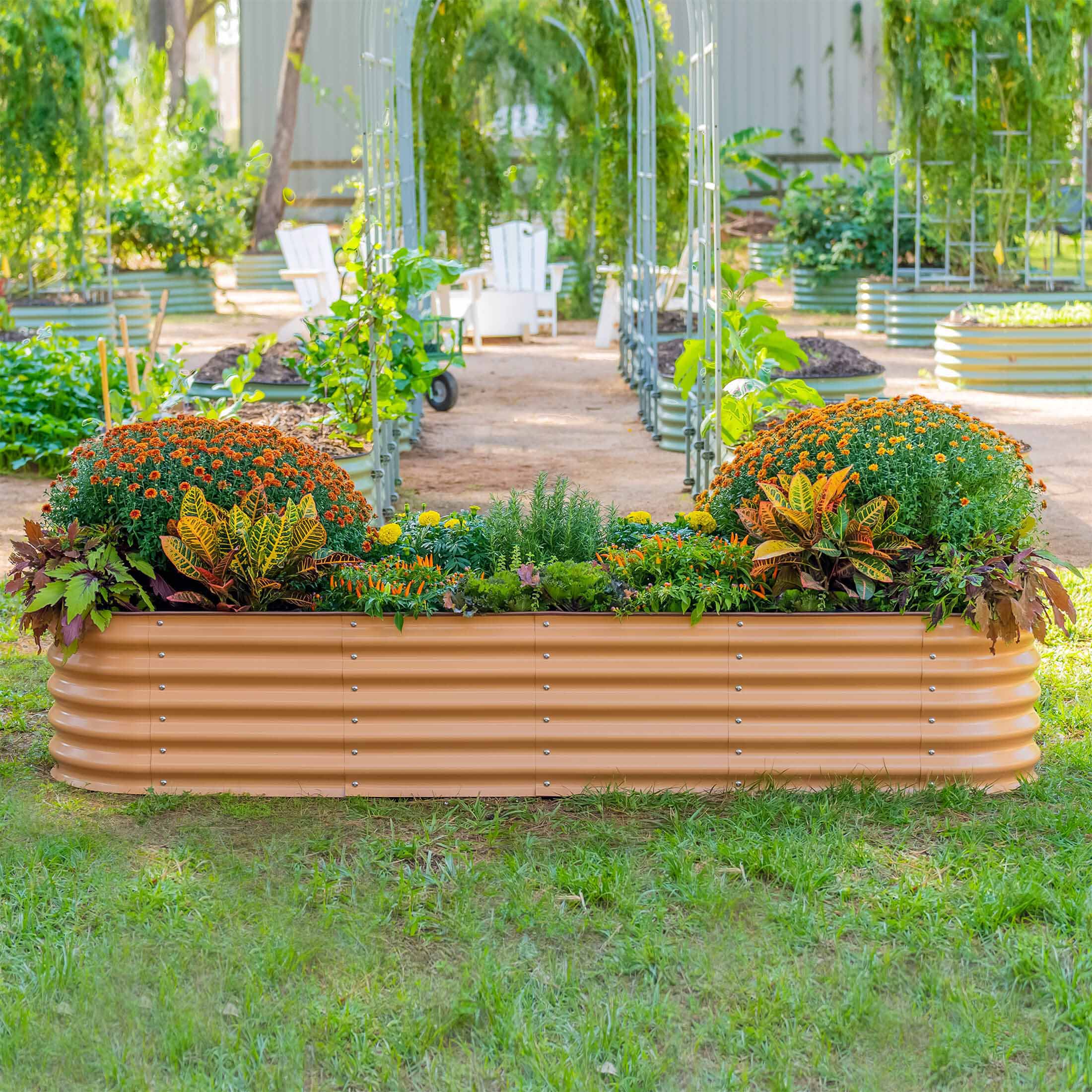 17" Tall 9 In 1 Large Modular Metal Raised Garden Bed Kit - Image 21
