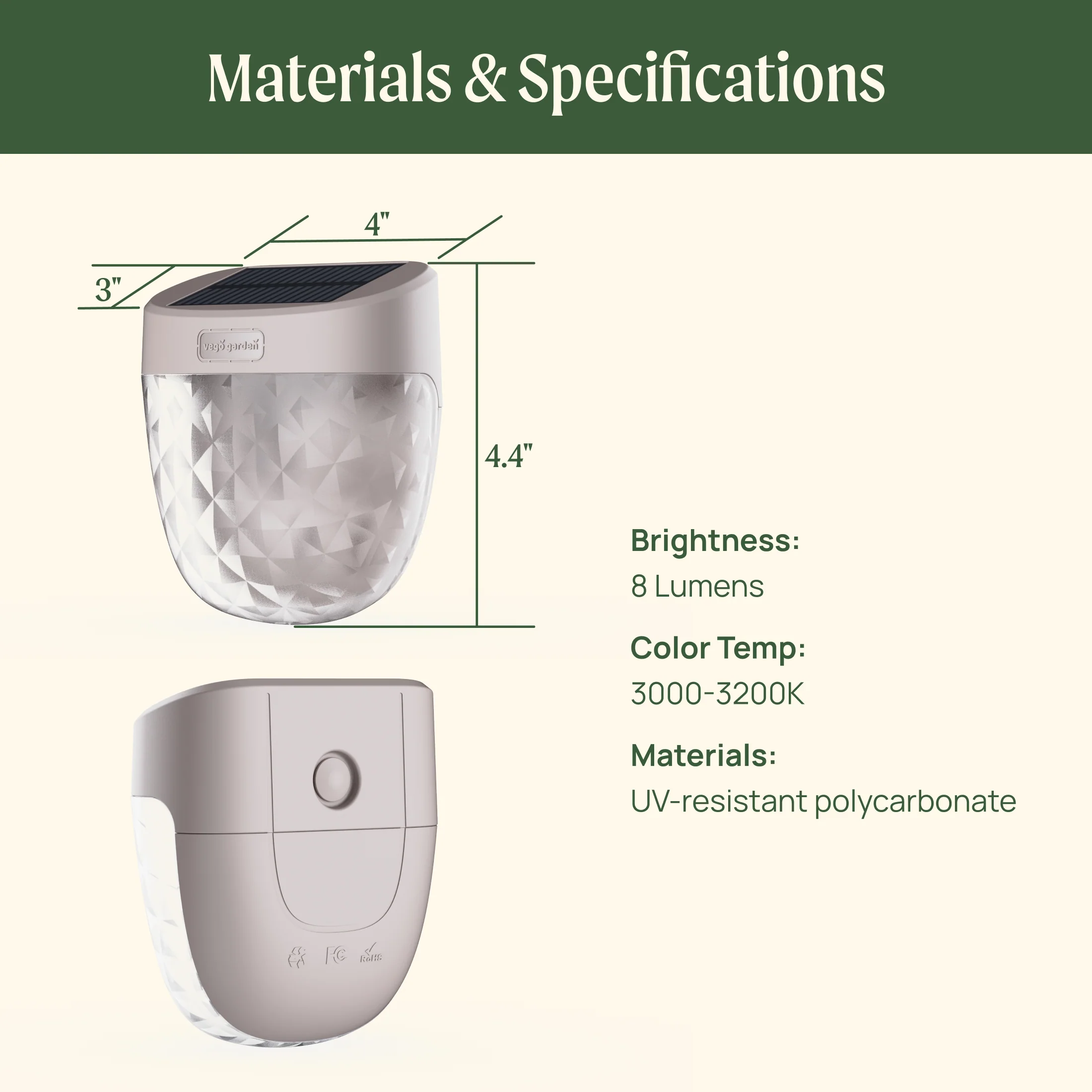 Diamond Garden Solar Light - Flat Mount - Image 25