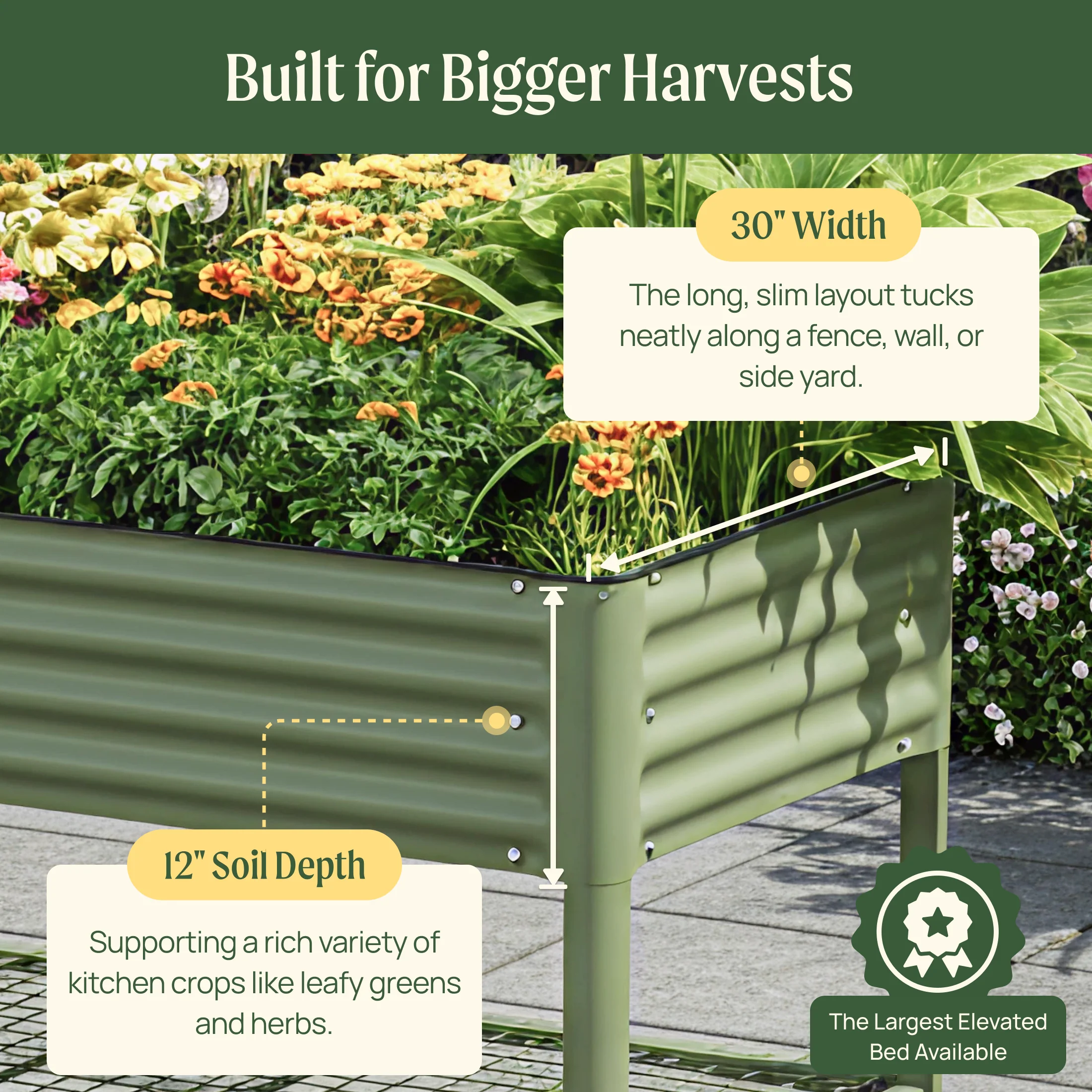 Elevated Garden Bed - Jumbo Series 2.5' x 10' Wheels Included - Image 10
