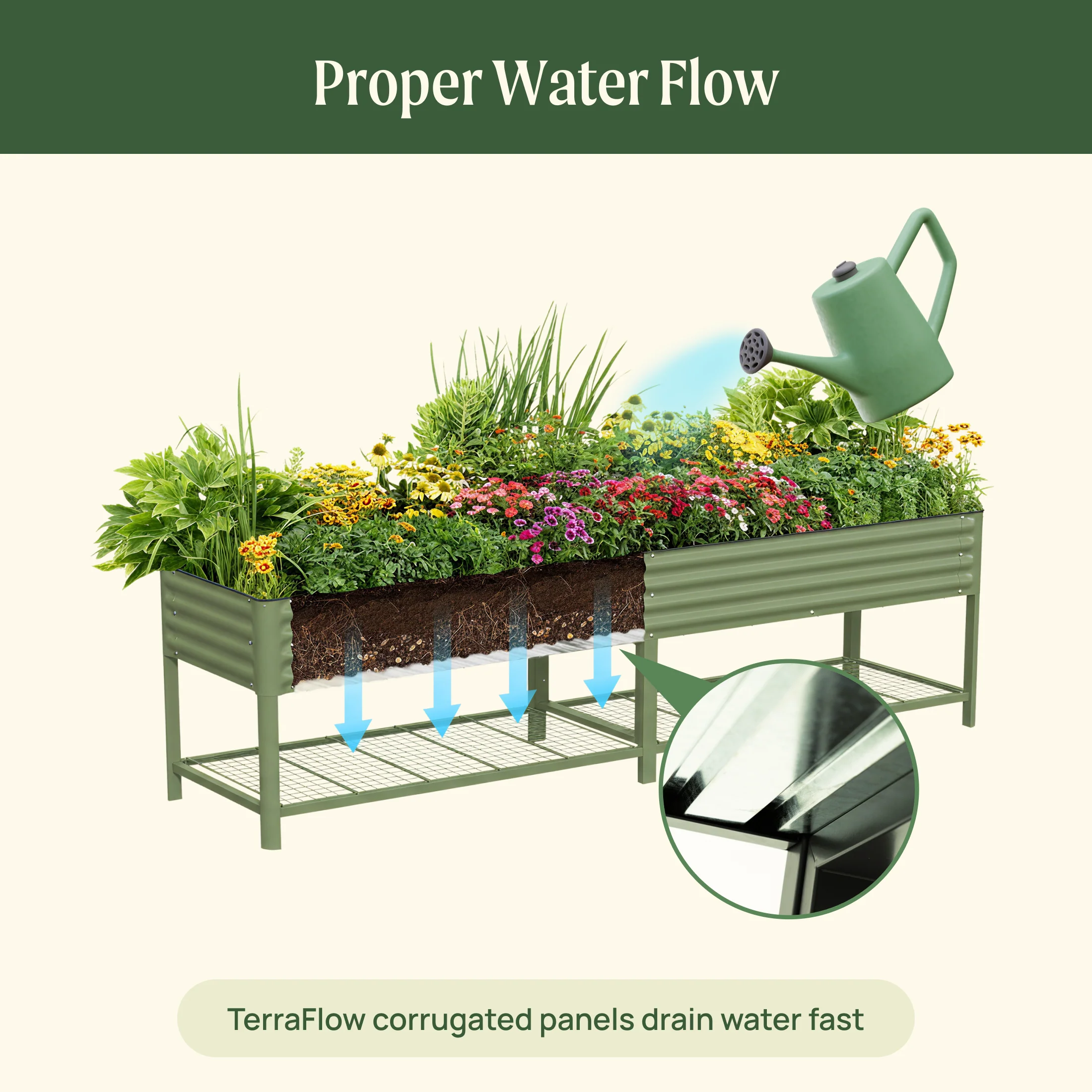 Elevated Garden Bed - Jumbo Series 2.5' x 10' Wheels Included - Image 7