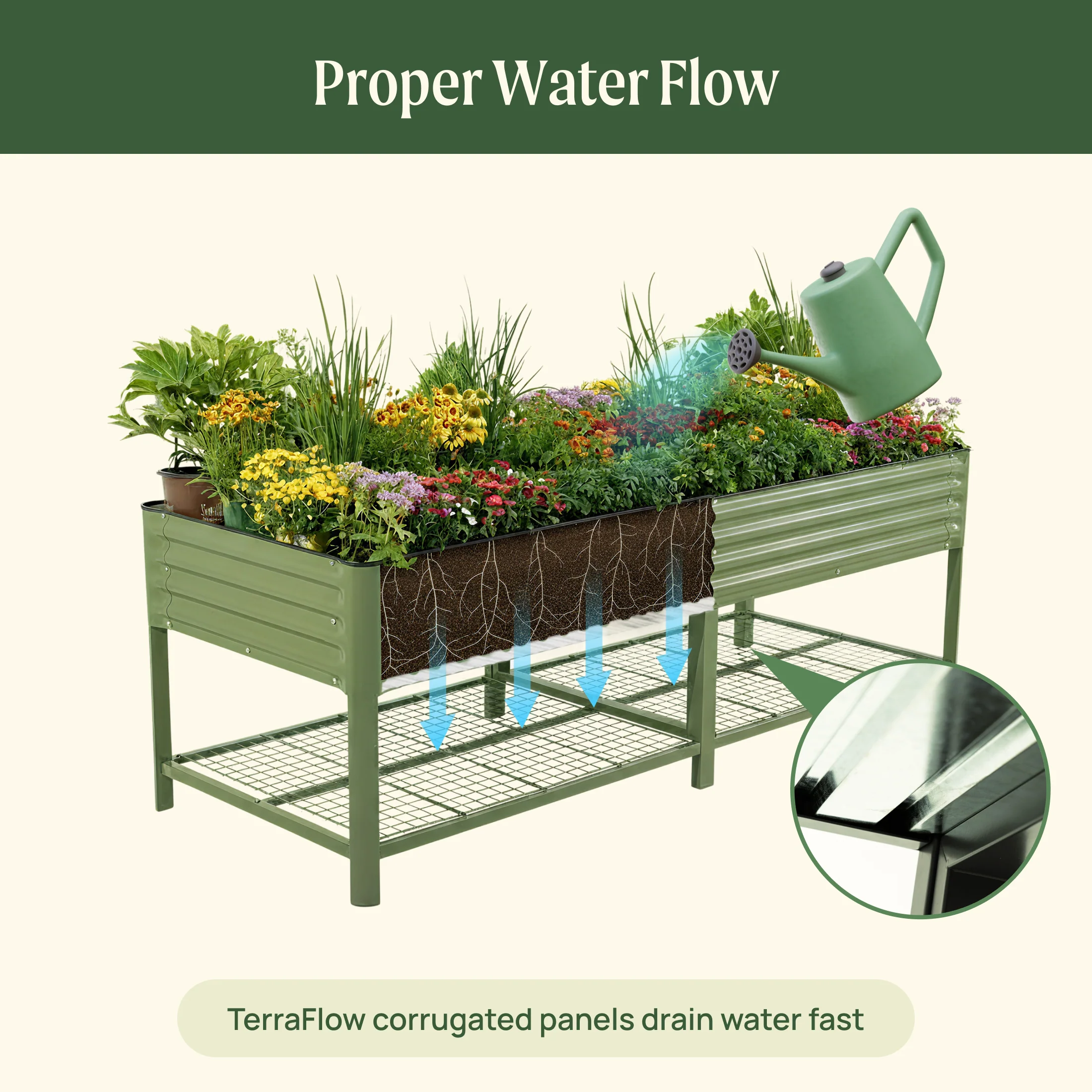 Elevated Garden Bed - Jumbo Series 3' x 8' Wheels Included - Image 7