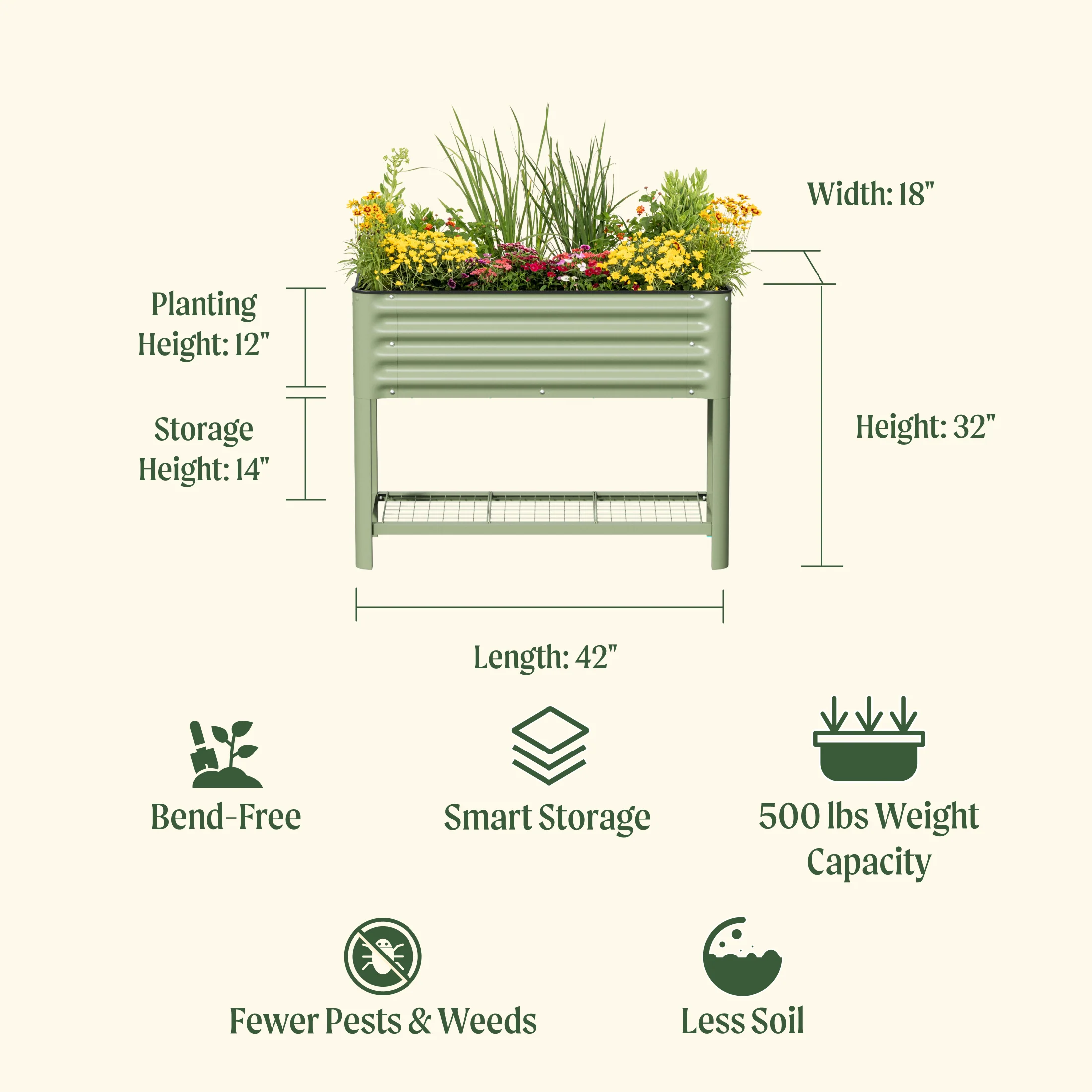 Elevated Garden Bed - Slim Series 1.5' x 3.5' - Image 7