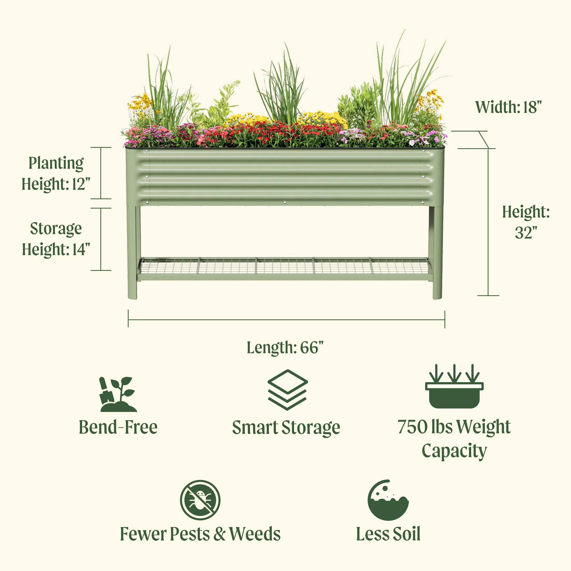 Elevated Garden Bed - Slim Series 1.5' x 5.5' - Image 4