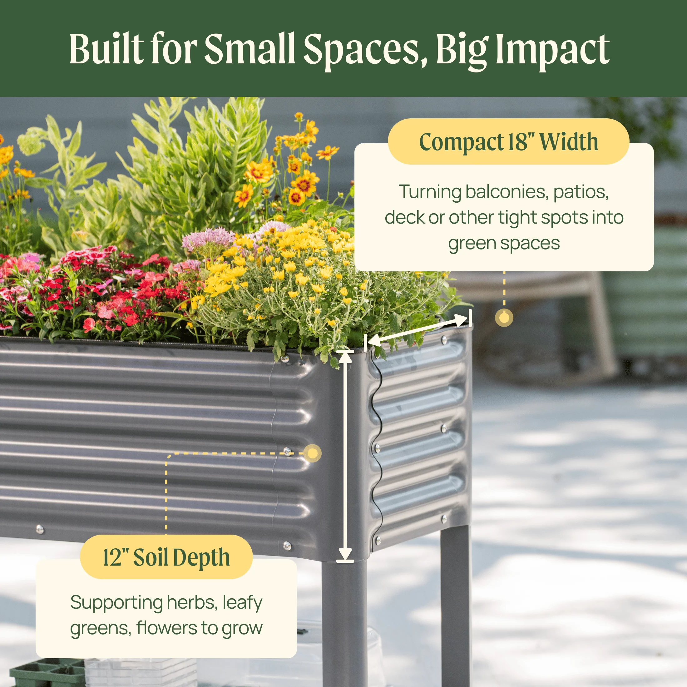 Elevated Garden Bed - Slim Series 1.5' x 5.5' Wheels Included - Image 10