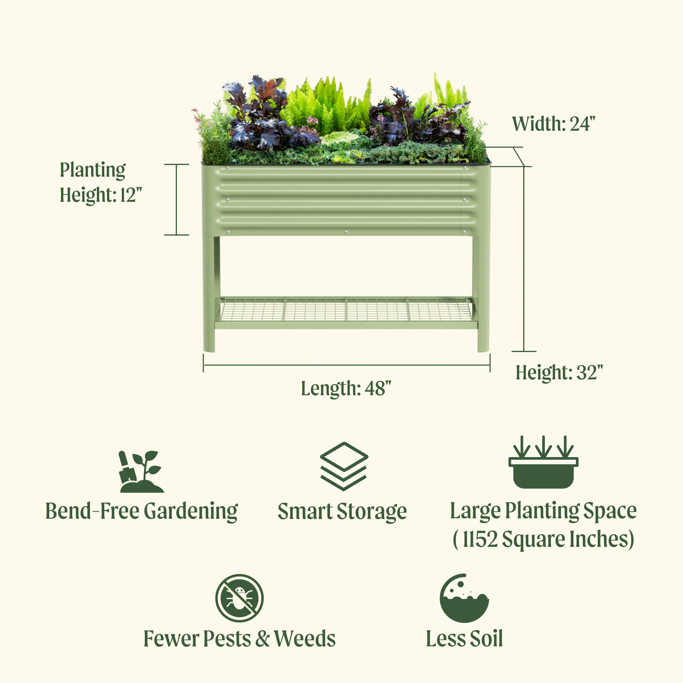 Elevated Garden Bed - 2' x 4' Wheels Included - Image 5