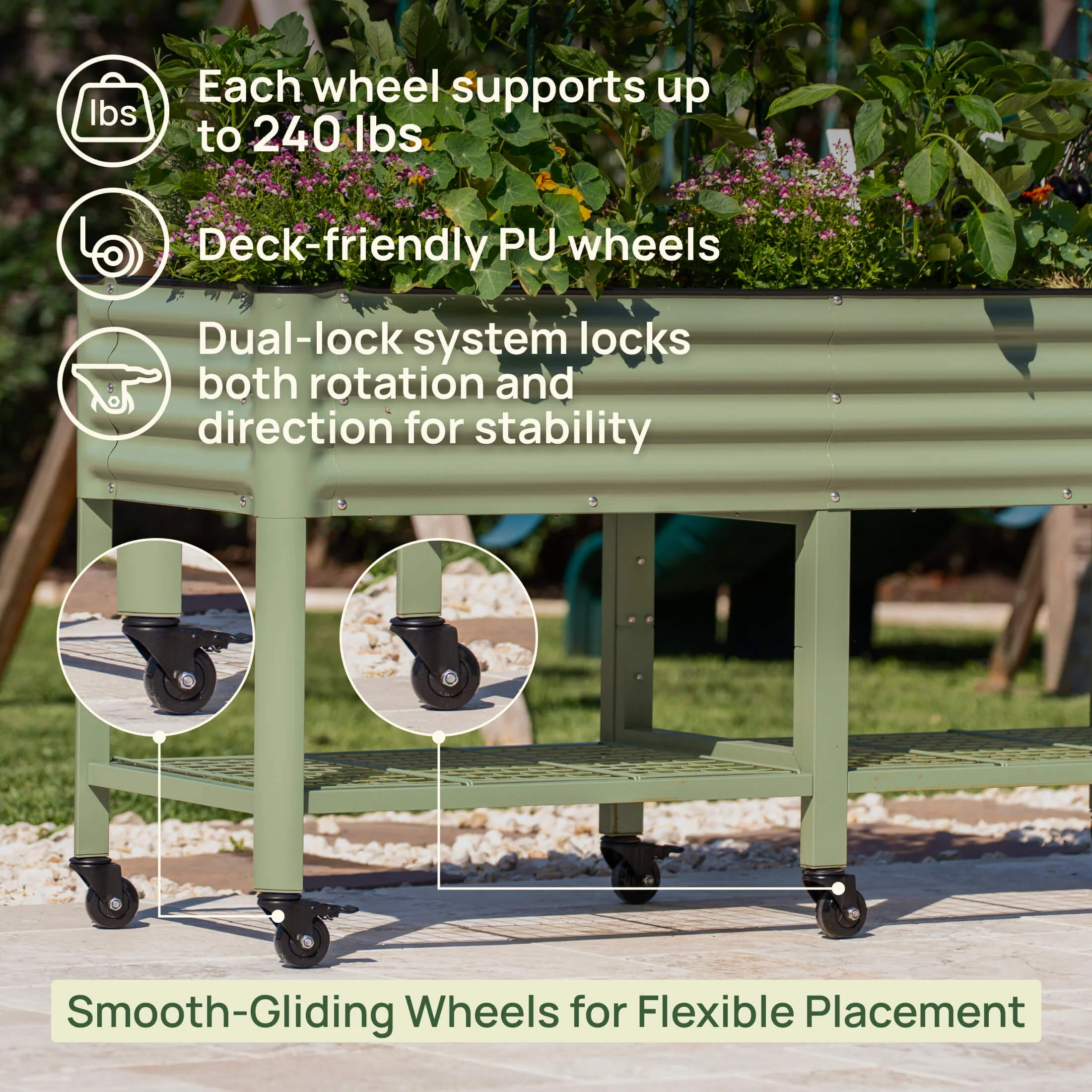 Elevated Garden Bed - 2' x 6' Wheels Included - Image 11