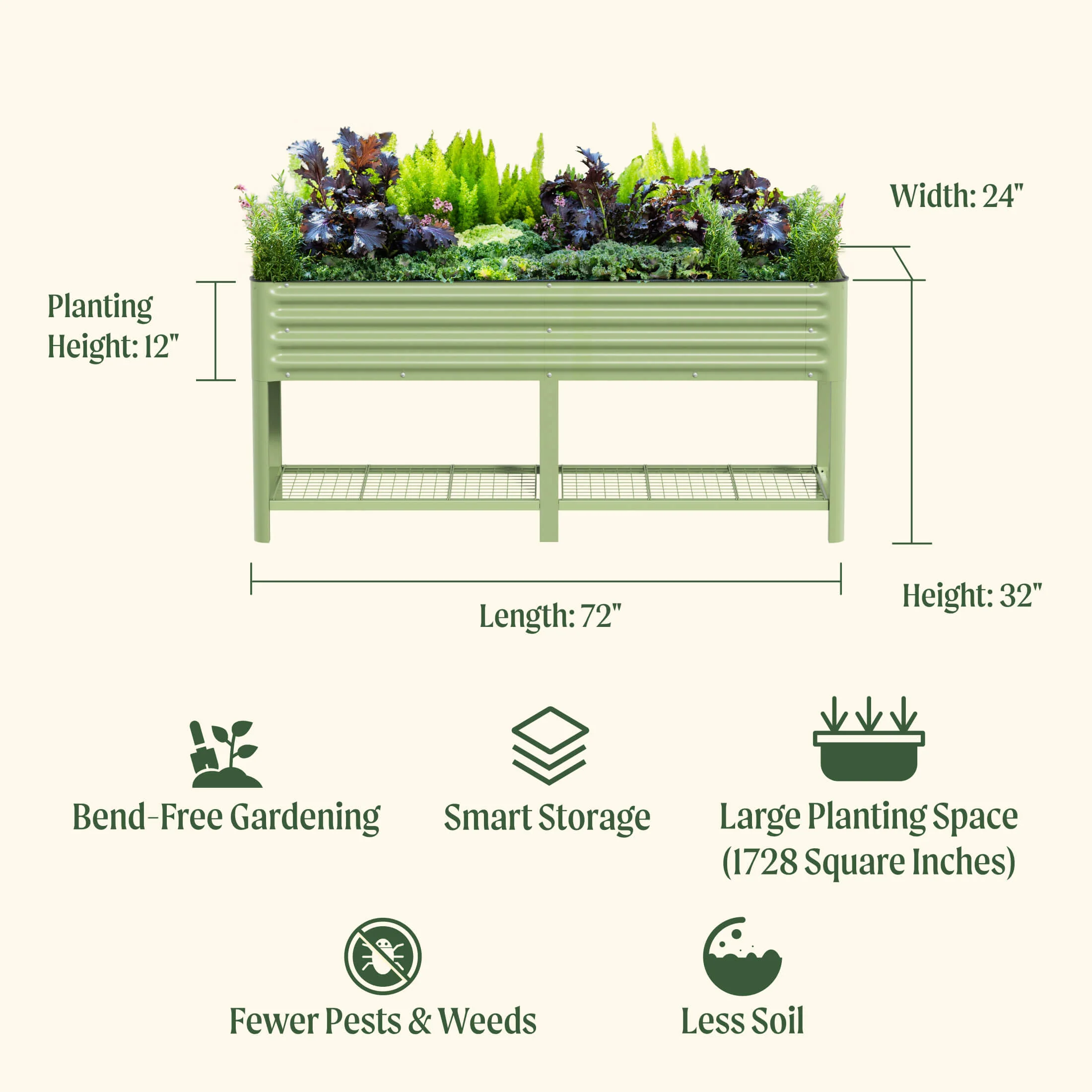 Elevated Garden Bed - 2' x 6' Wheels Included - Image 4