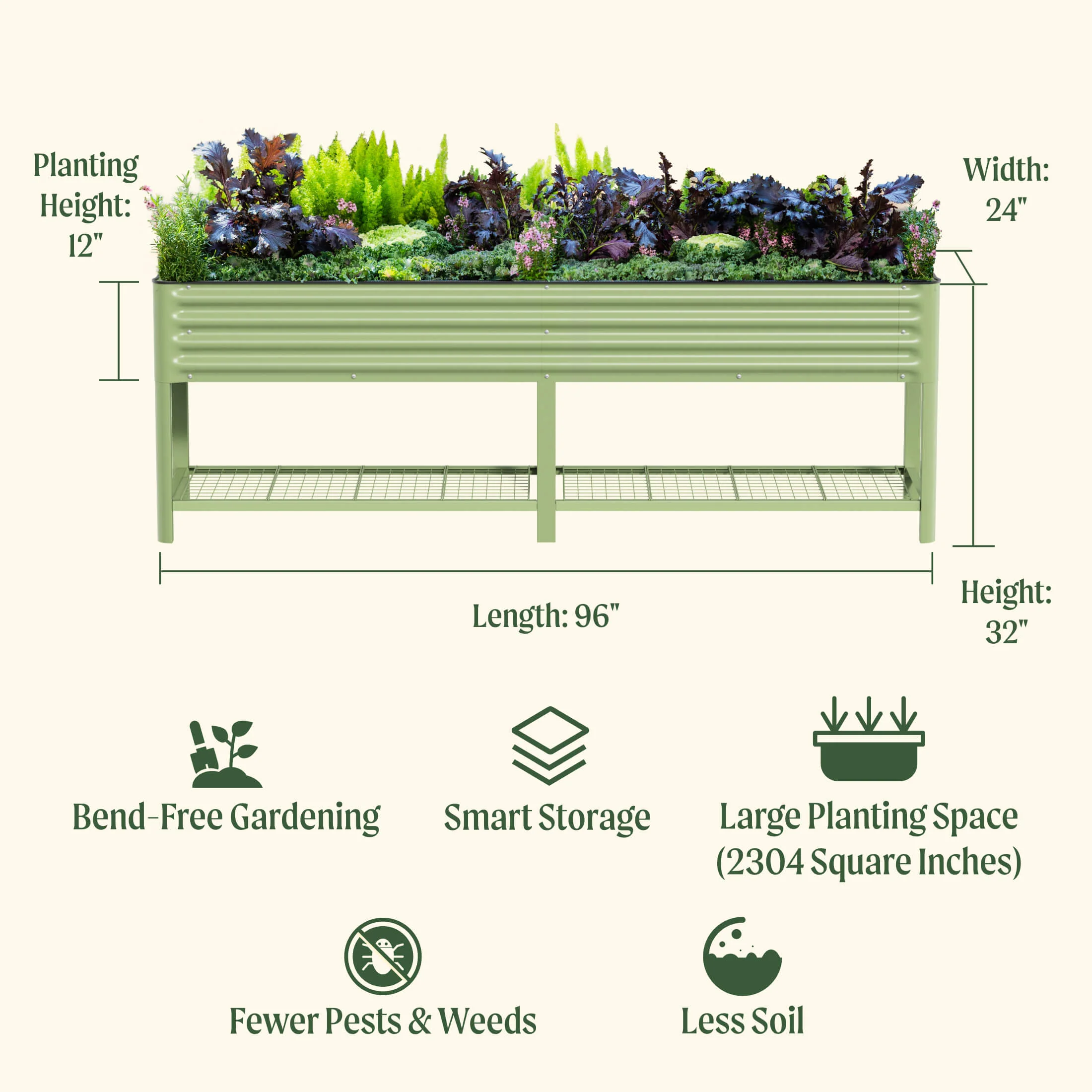 Elevated Garden Bed - 2' x 8' Wheels Included - Image 4