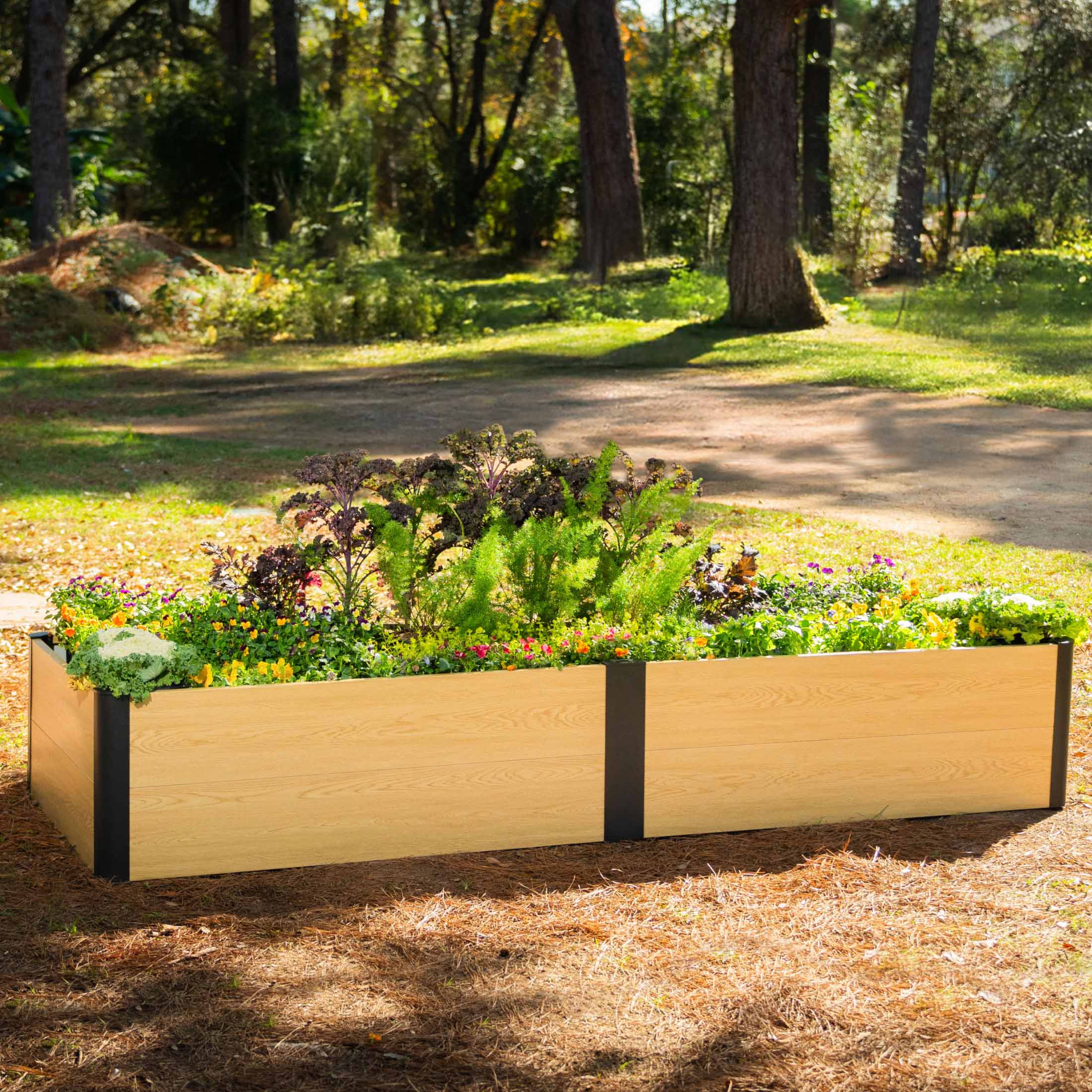 16" Tall Woodgrain 2' x 8' Metal Raised Garden Bed - Image 11