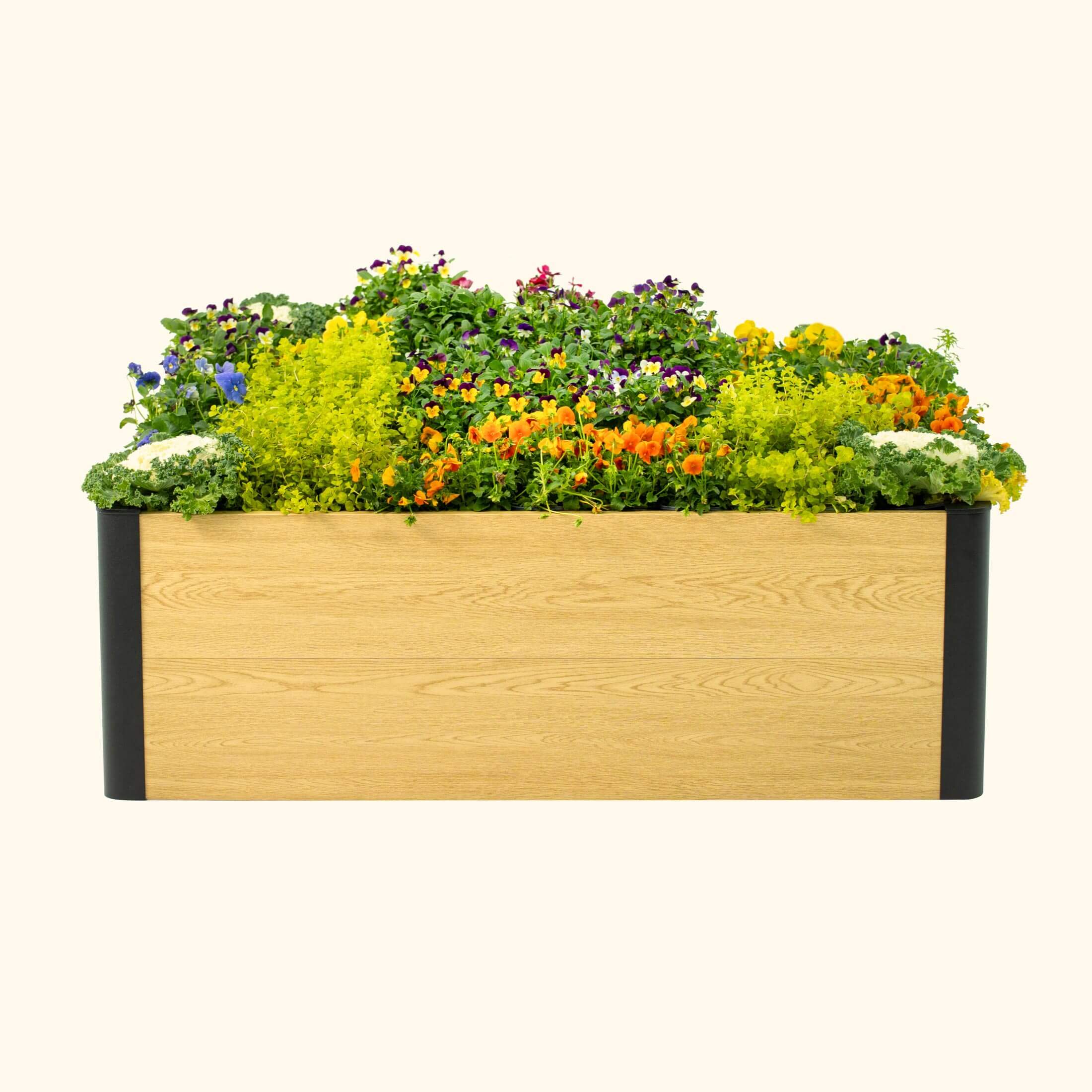 16" Tall Woodgrain 4' x 4' Metal Raised Garden Bed - Image 9