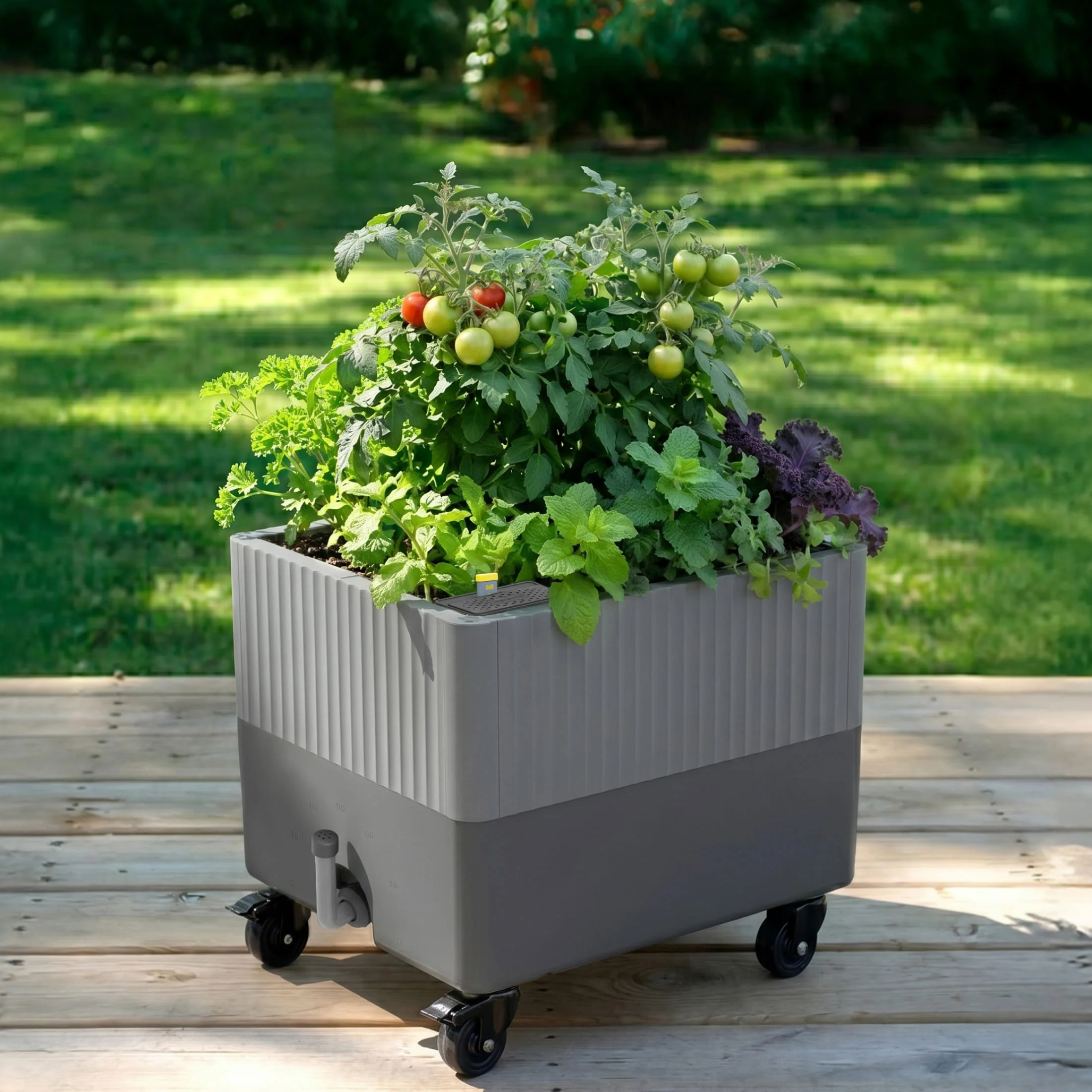 EZCube Self-Watering Rolling Planter 21” x 24” - Image 8
