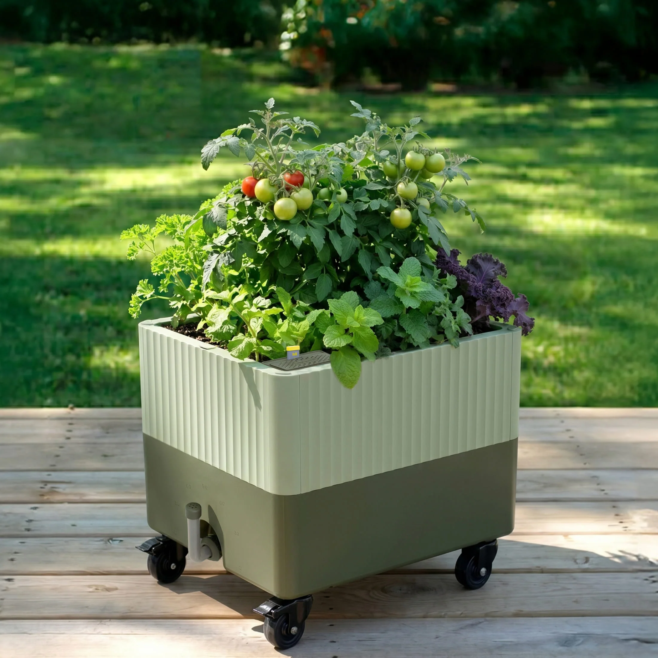 EZCube Self-Watering Rolling Planter 21” x 24” - Image 9