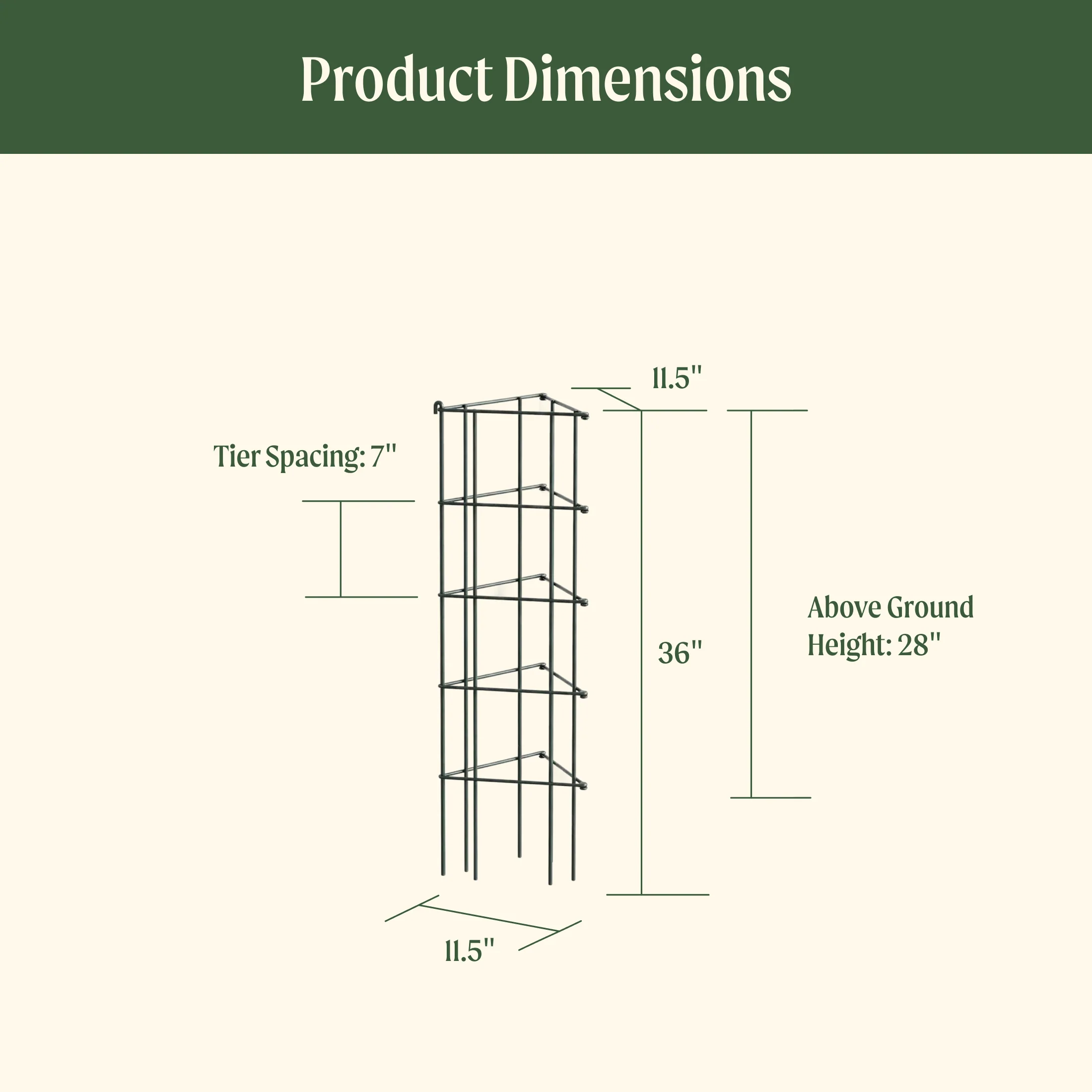FlexGrow™ 3-Panel Tomato Cage - 11.5" - Image 3