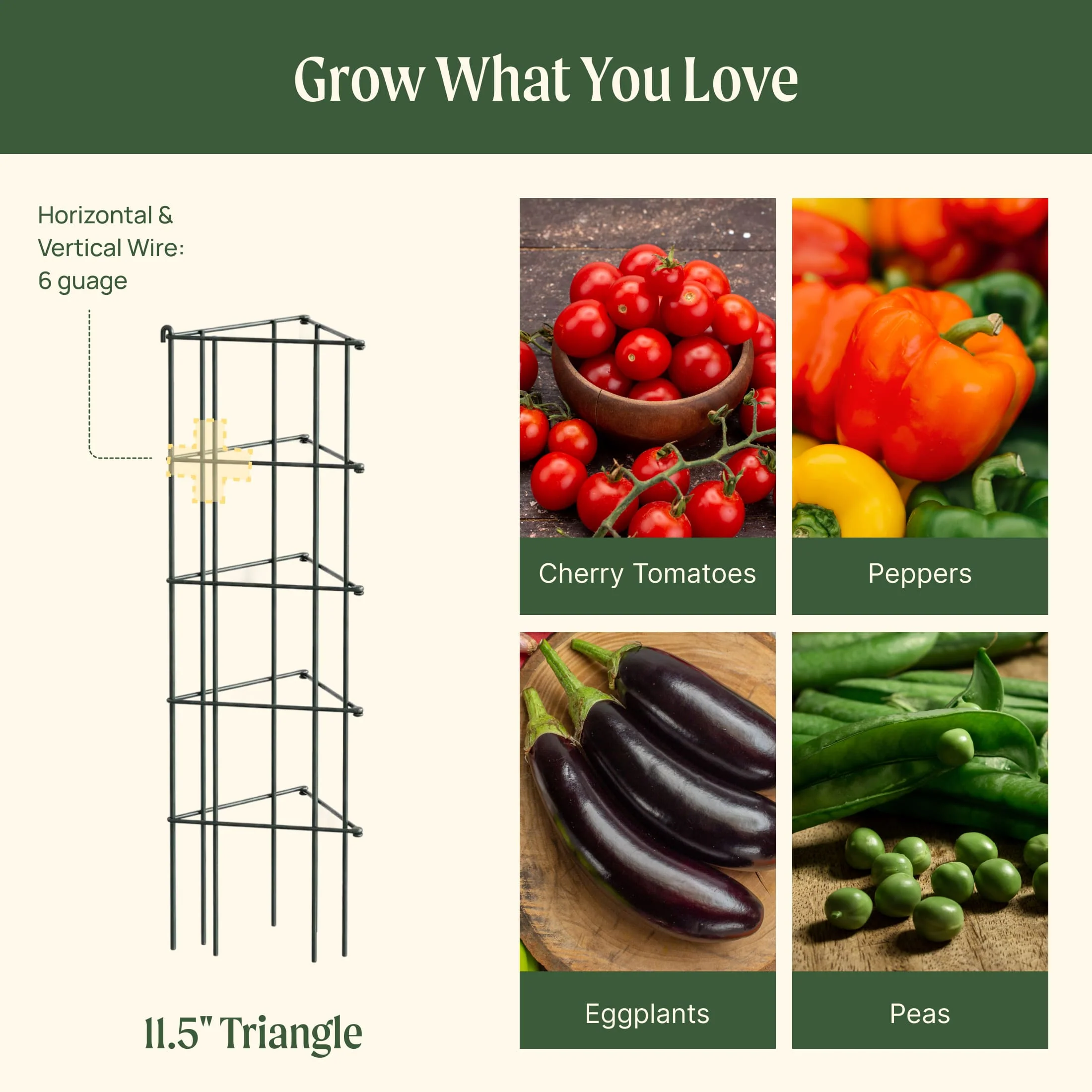 FlexGrow™ 3-Panel Tomato Cage - 11.5" - Image 9