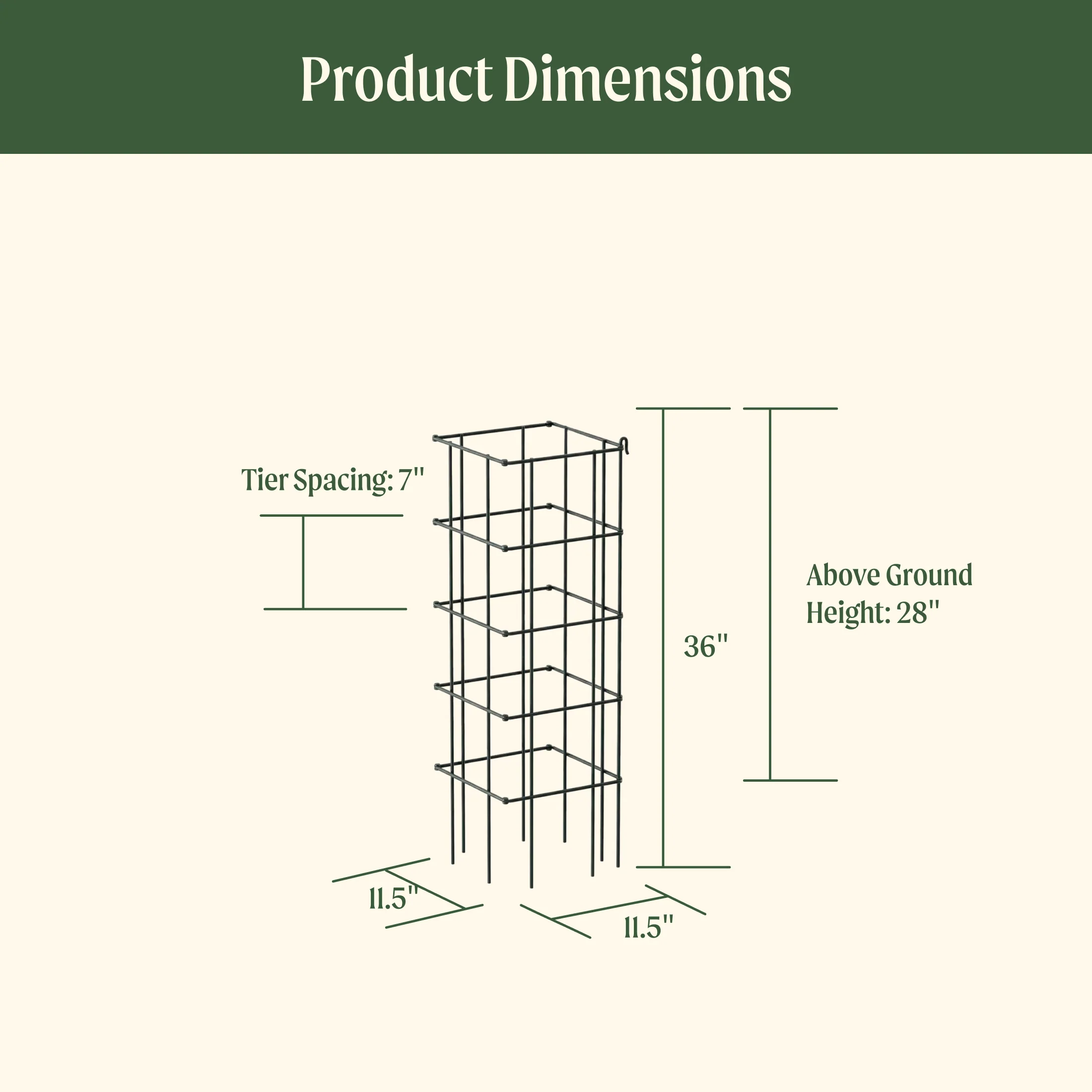 FlexGrow™ Tomato Cage - 11.5" Square - Image 3
