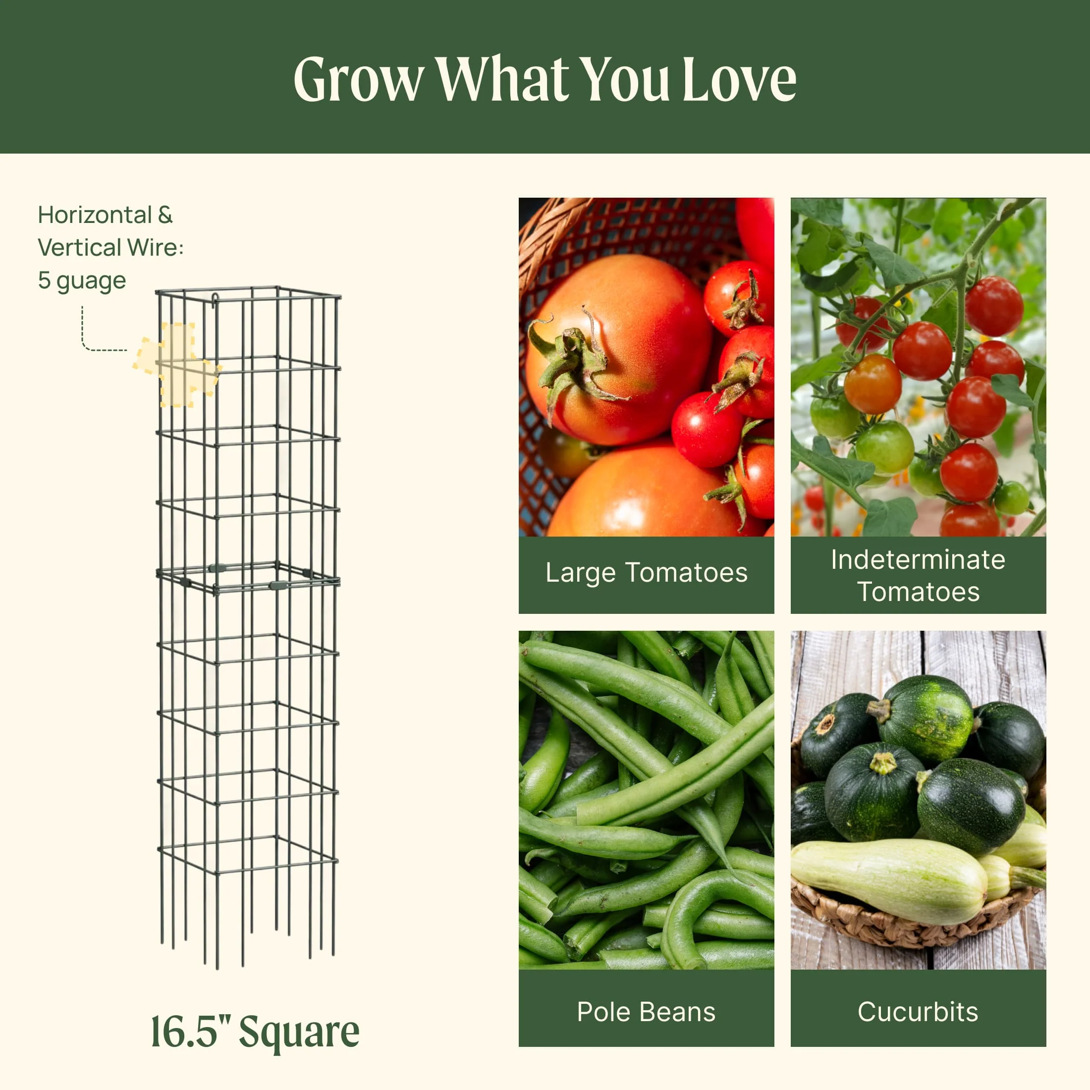 FlexGrow™ Modular Tomato Cage System - 14.5" Square - Image 13
