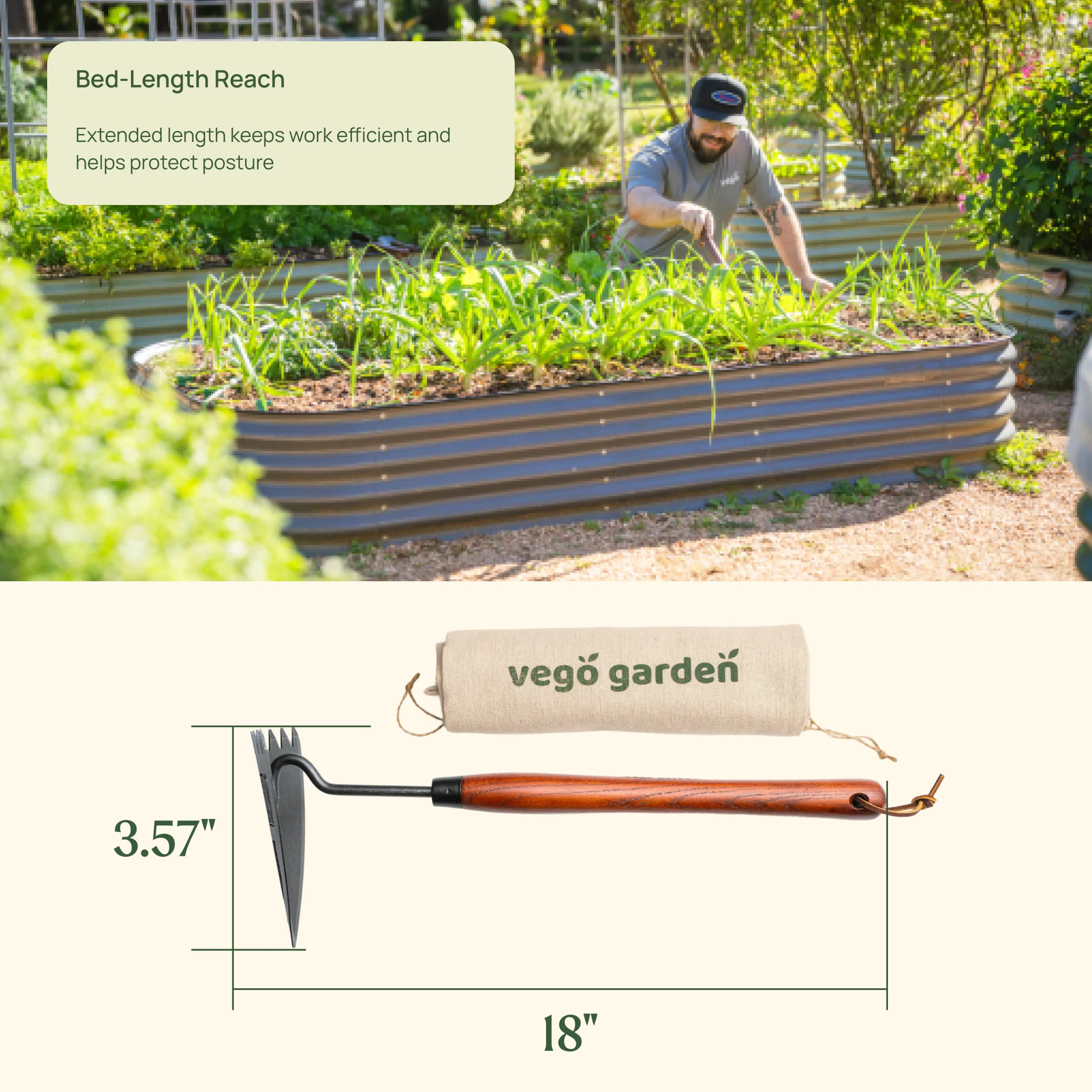Heritage Garden Bed Multi-Function Hoe - Image 17
