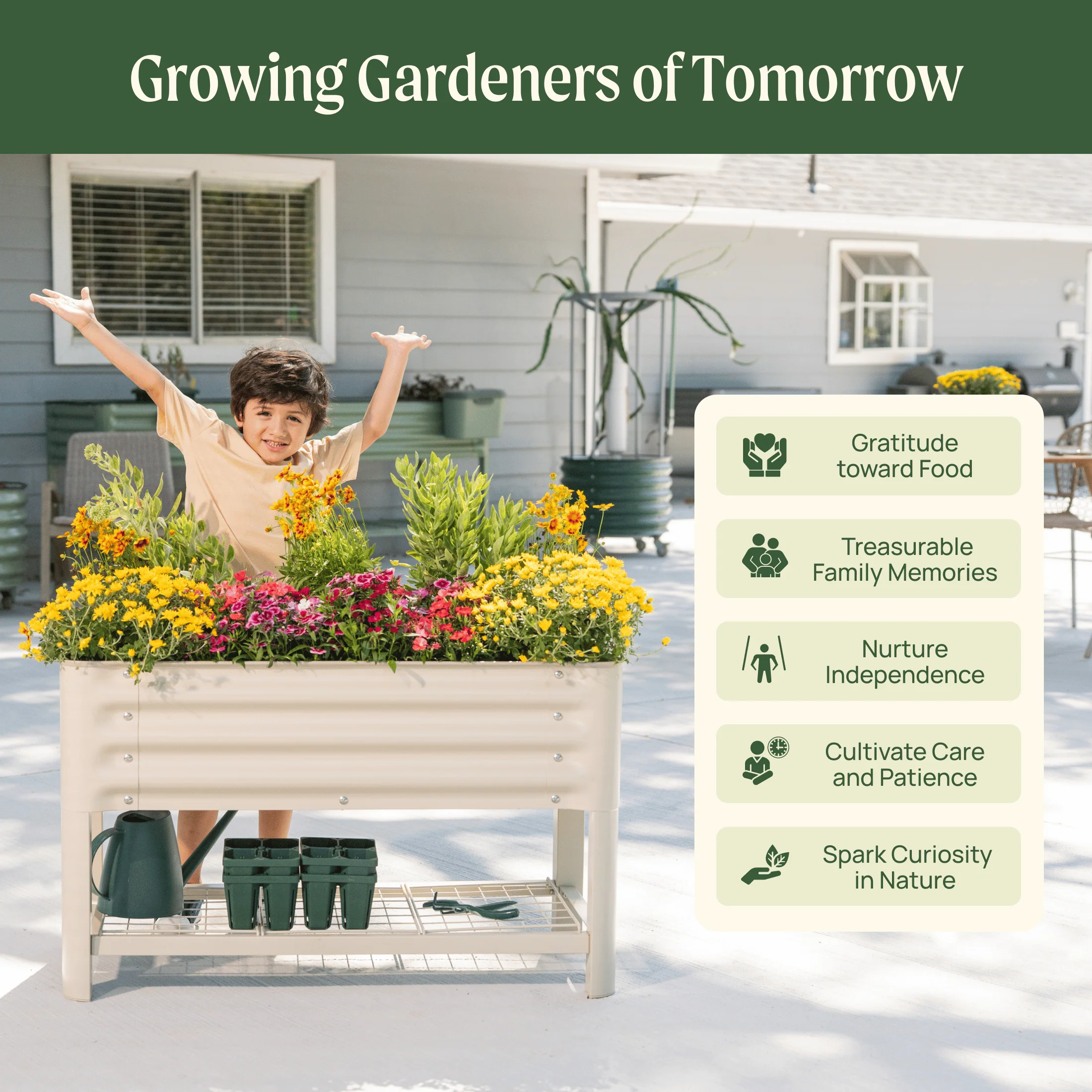 Kids First Elevated Garden Bed - 1.3' x 3.0' - Image 6
