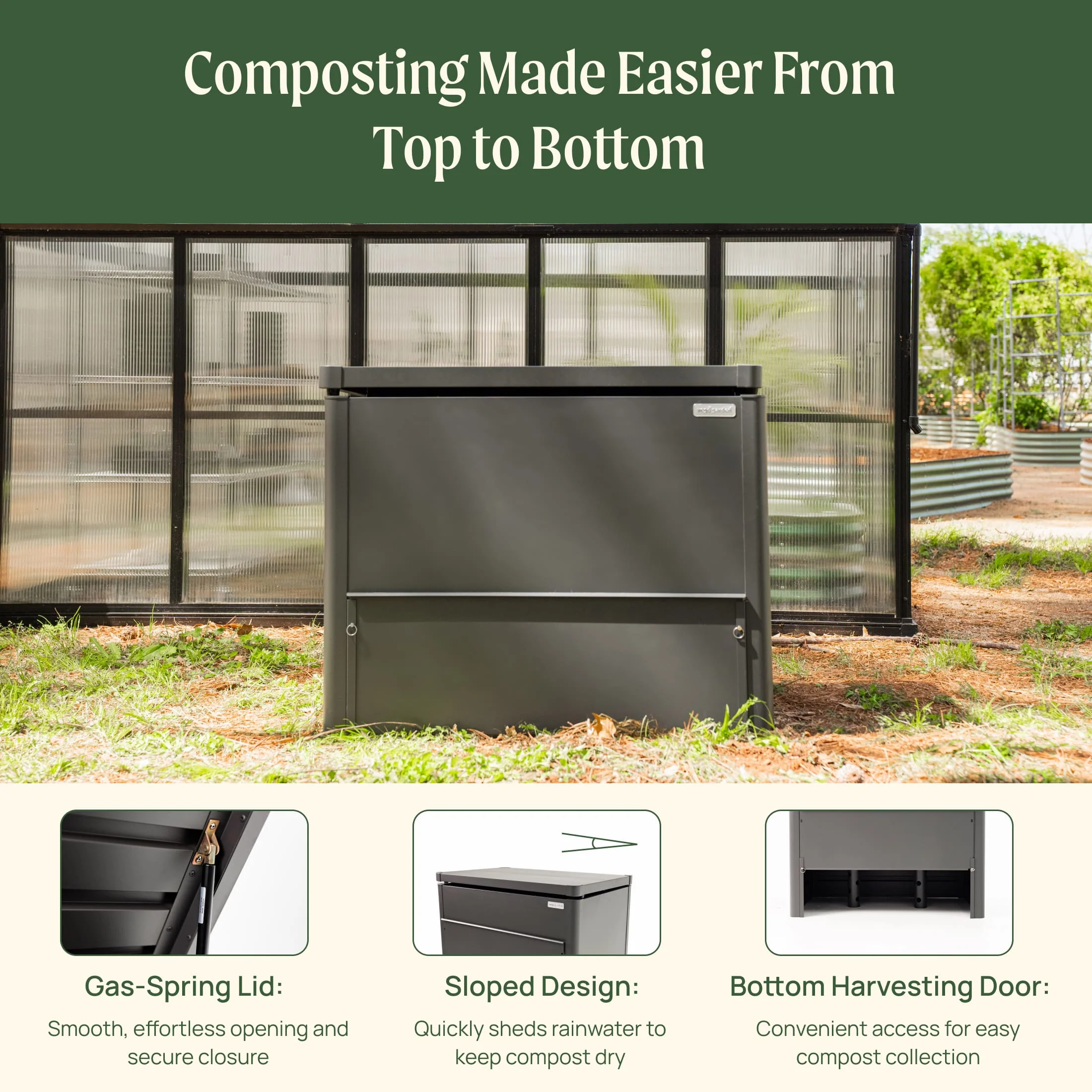 Modern Metal Compost Bin - Image 3