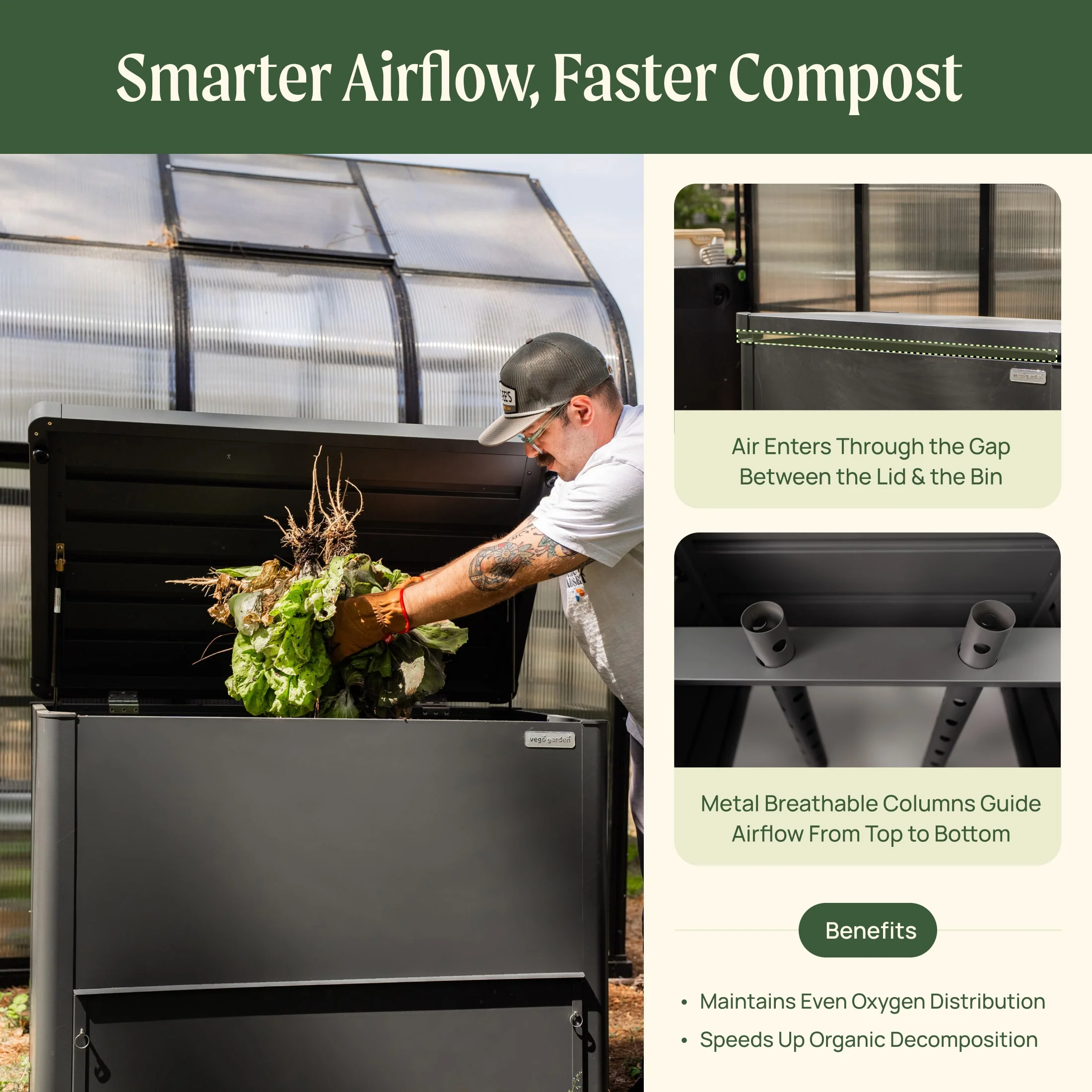 Modern Metal Compost Bin - Image 4