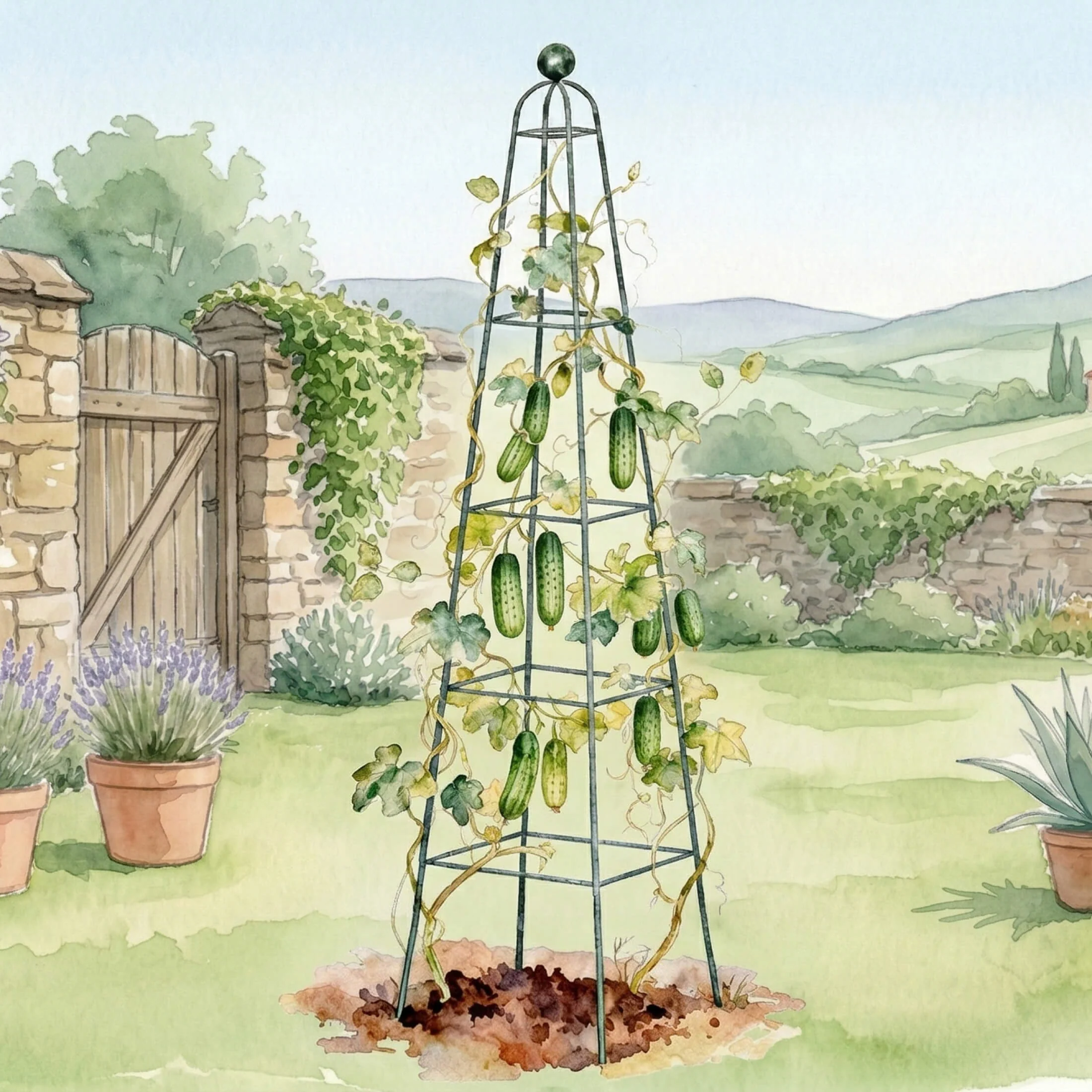 Pyramid Obelisk Garden Trellis - 6.5 ft - Image 3