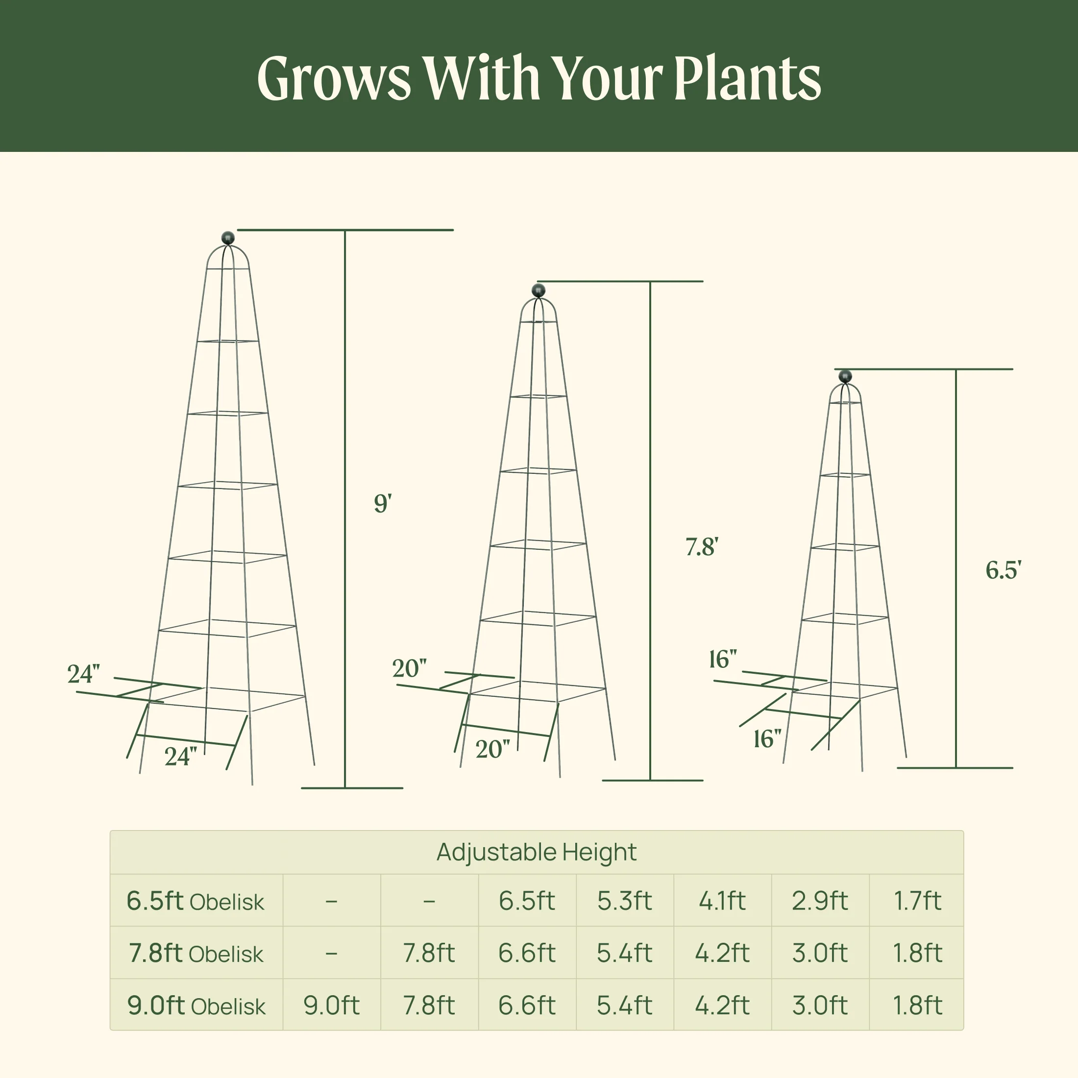 Pyramid Obelisk Garden Trellis - 6.5 ft - Image 6