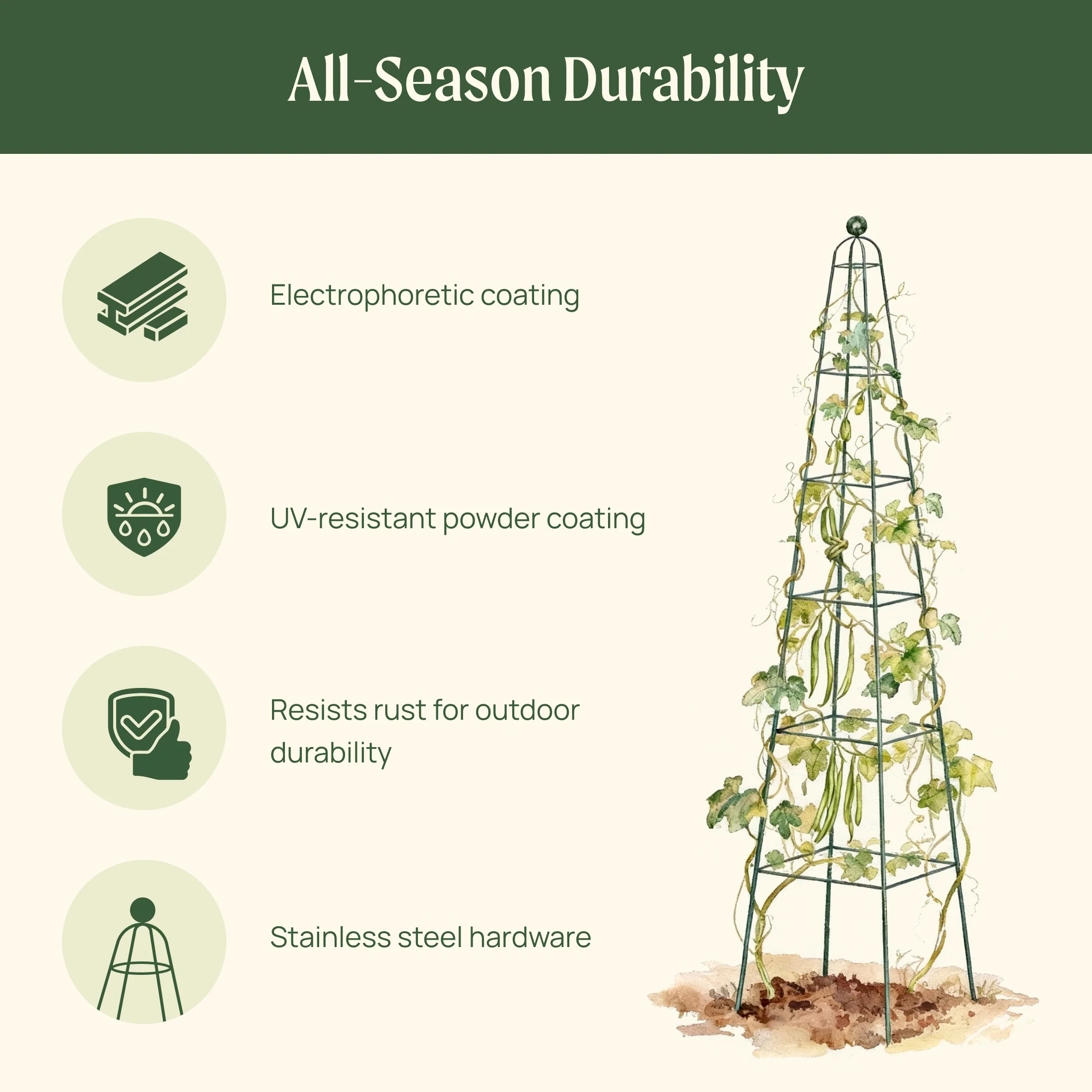 Pyramid Obelisk Garden Trellis - 7.8 ft - Image 7