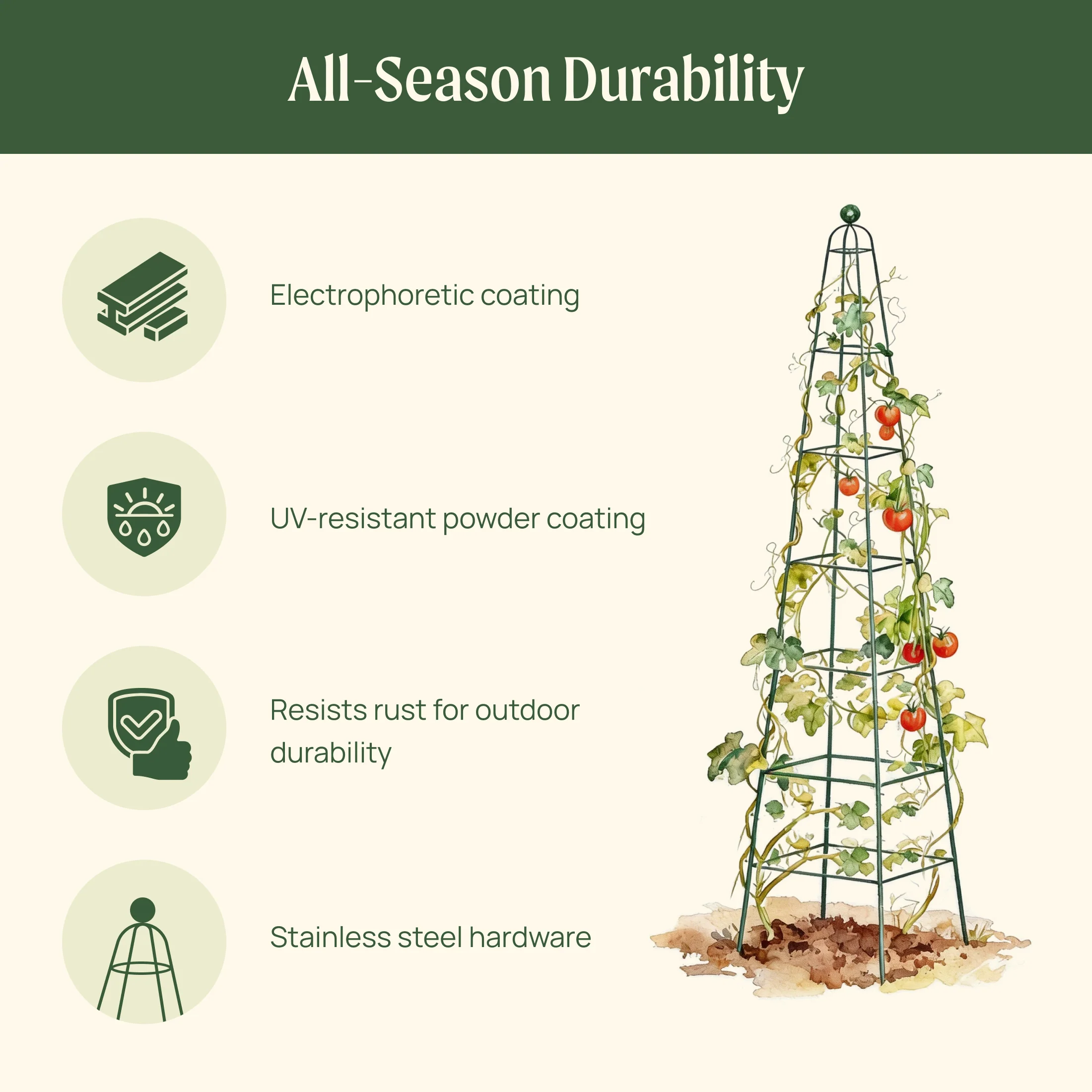 Pyramid Obelisk Garden Trellis - 9 ft - Image 7