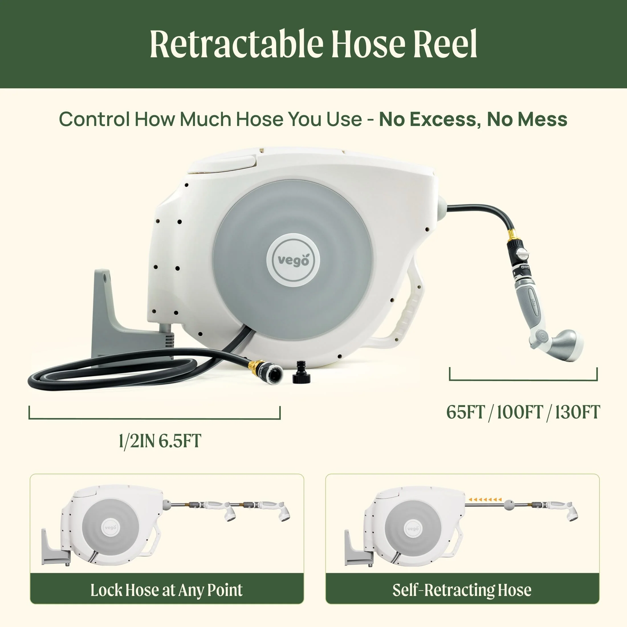 Vego Hi-Flow Retractable Hose Reel Set - Image 5