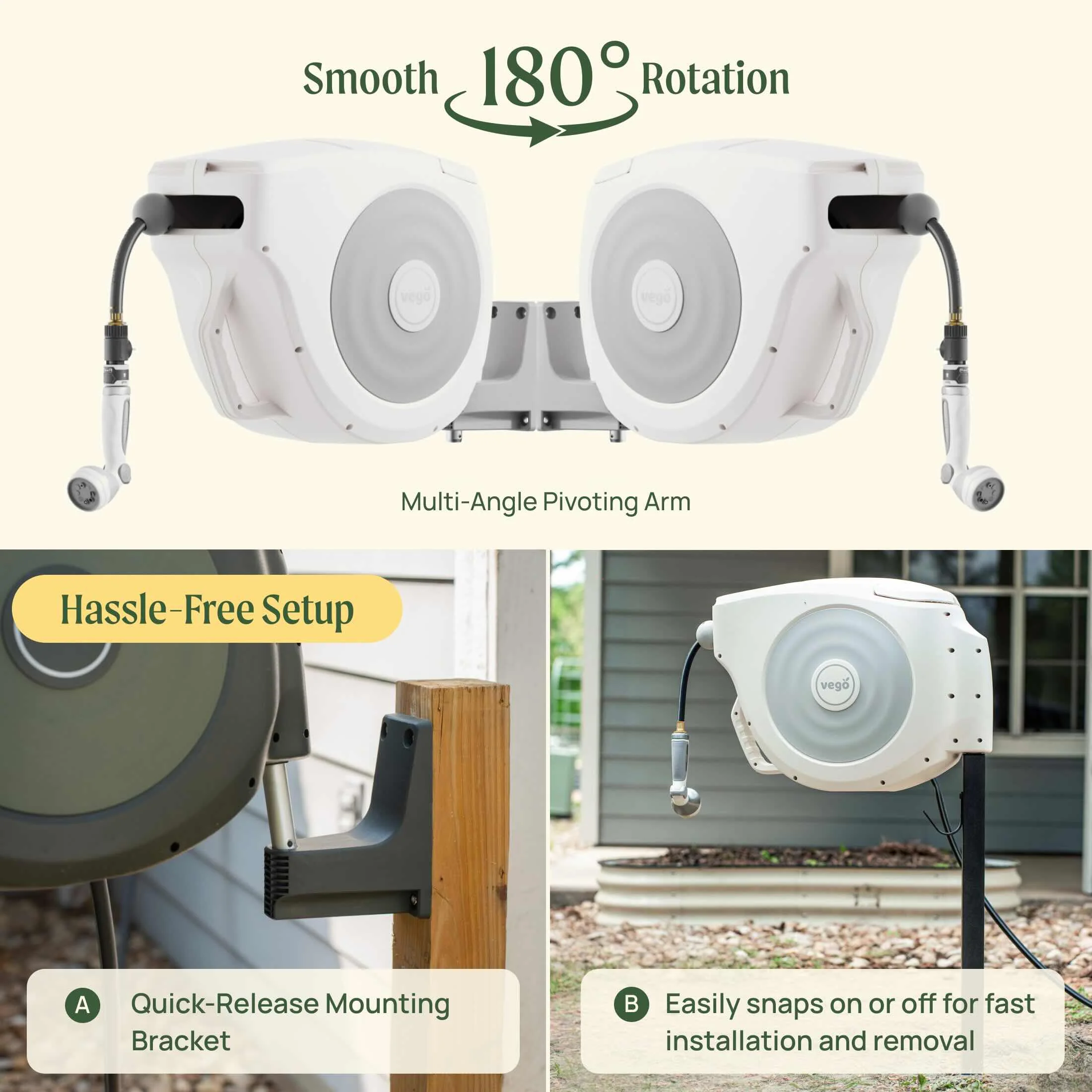 Vego Hi-Flow Retractable Hose Reel Set - Image 7