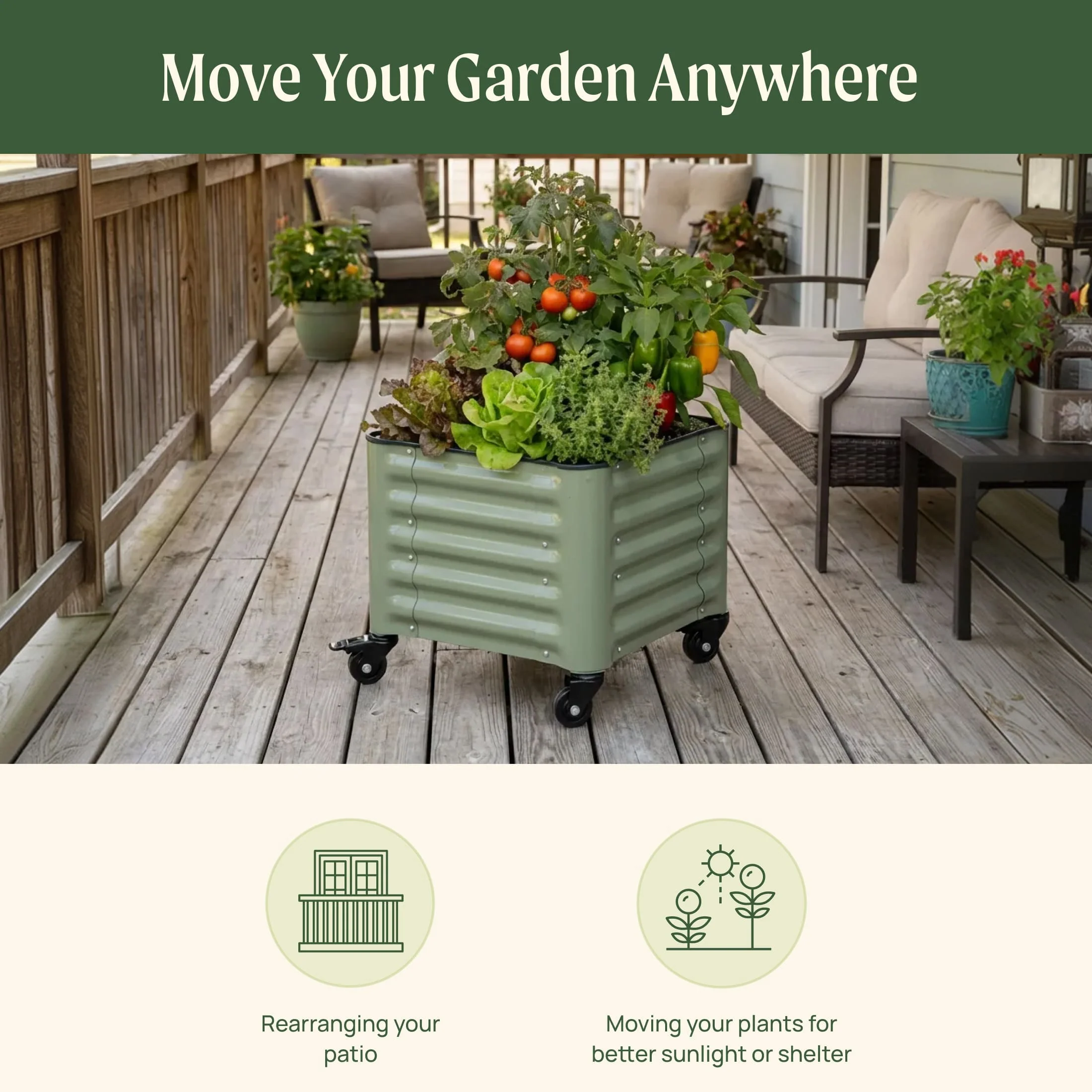 Classic Rolling Cube Planter - 1.75' x 1.75' - Image 5