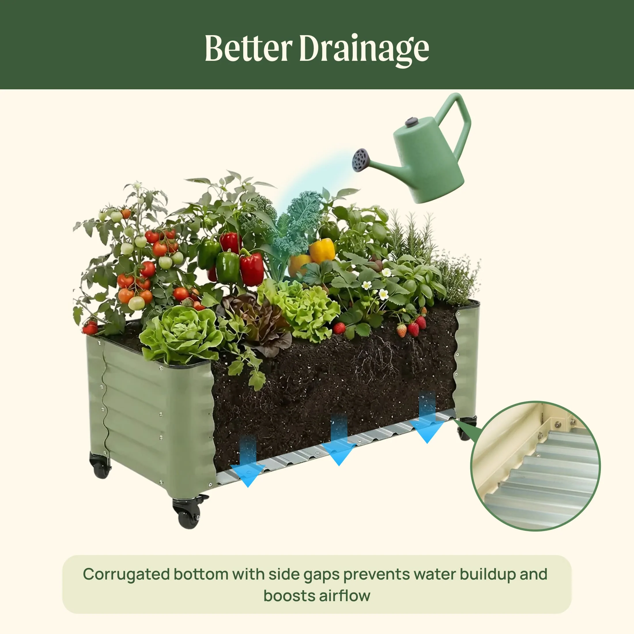 Classic Rolling Cube Planter - 1.75' x 1.75' - Image 6