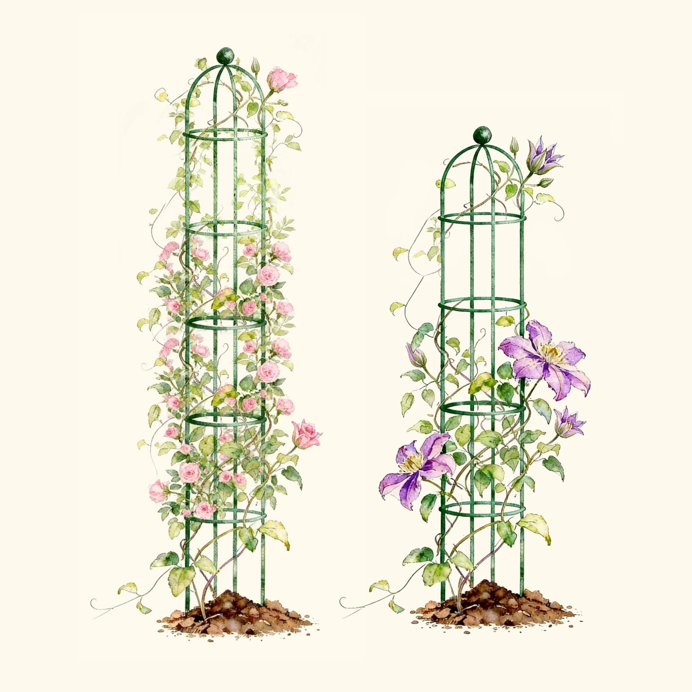 Round Obelisk Garden Trellis - 7.6 ft - Image 3