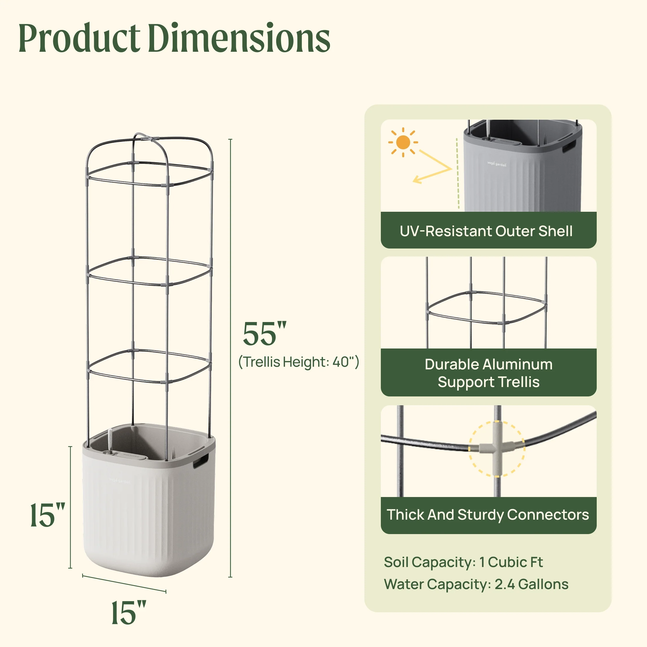 EZ Self-Watering Tomato Planter with Trellis - Image 3